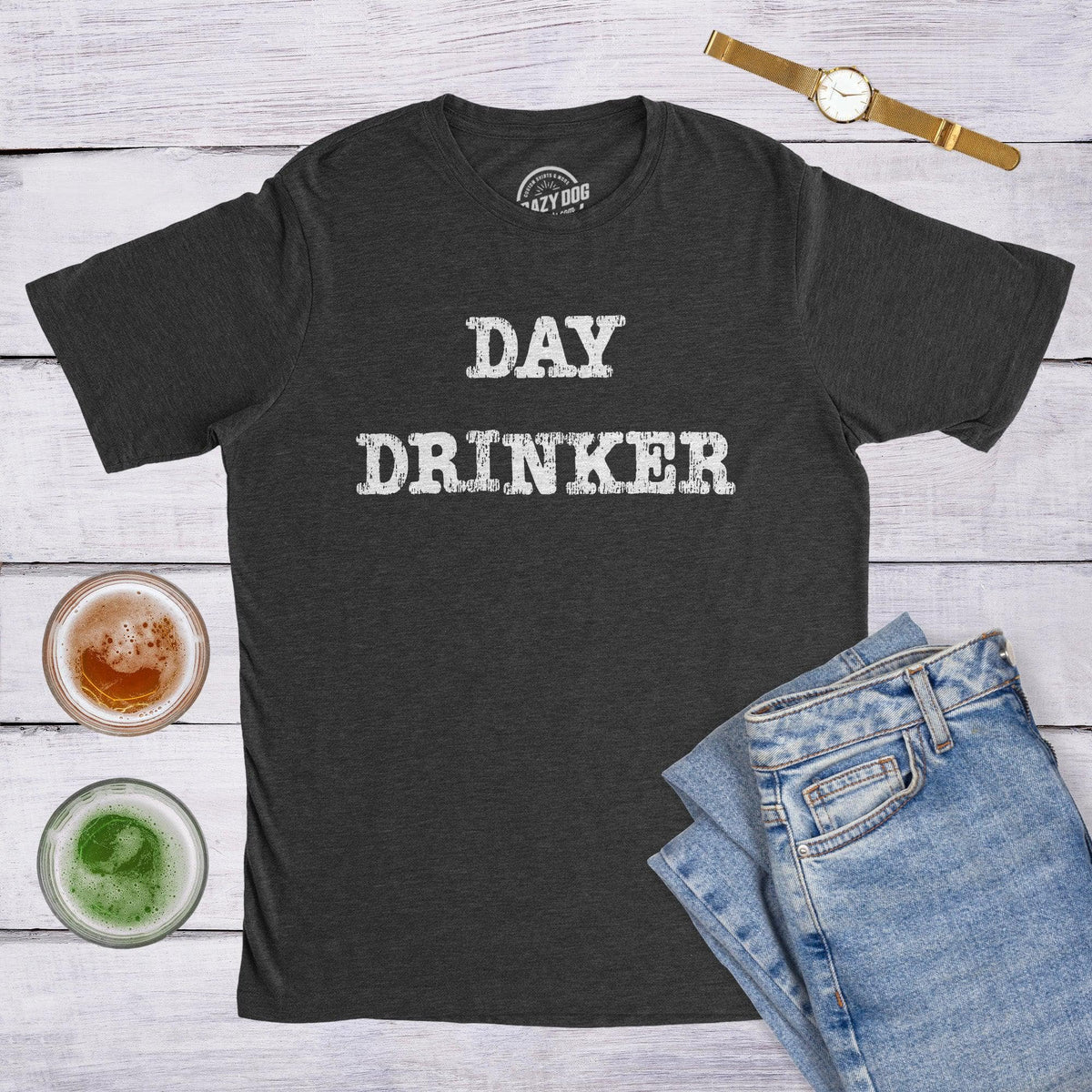 Day Drinker Men&#39;s Tshirt  -  Crazy Dog T-Shirts