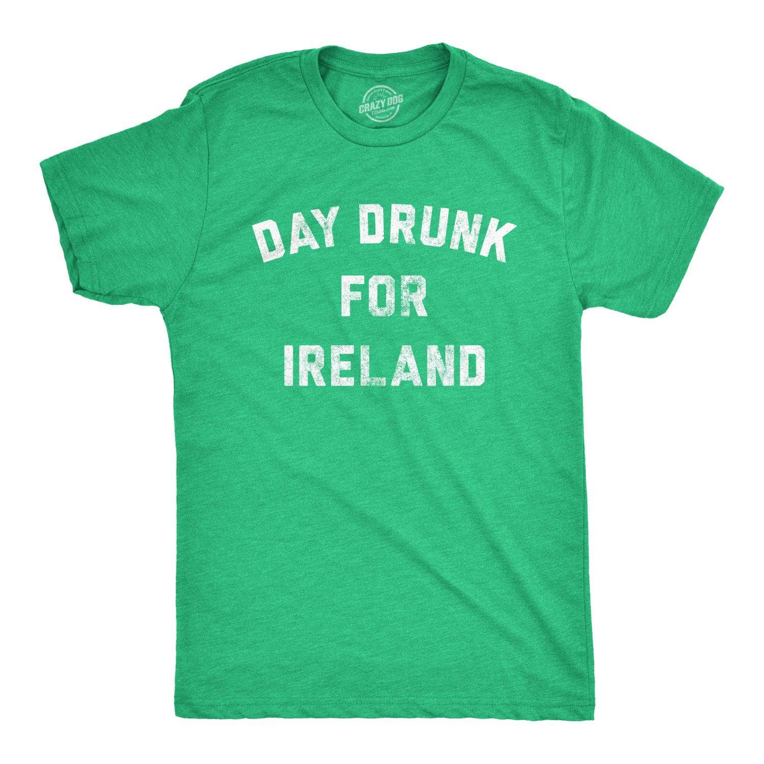 Day Drunk For Ireland Men's Tshirt  -  Crazy Dog T-Shirts