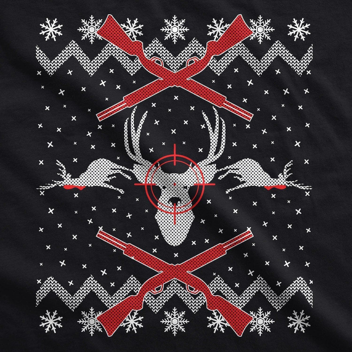 Deer Hunt Ugly Christmas Sweater Men&#39;s Tshirt - Crazy Dog T-Shirts