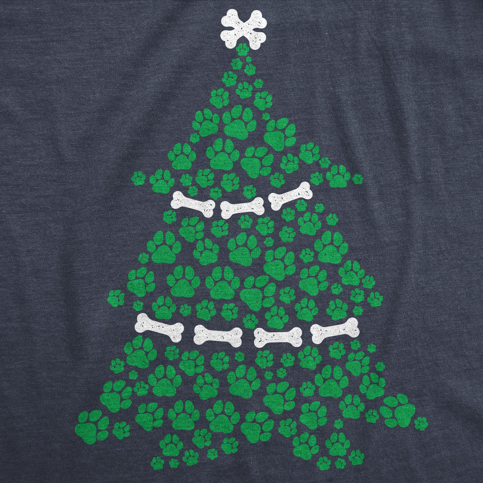 Dog Paw Christmas Tree Men's Tshirt - Crazy Dog T-Shirts
