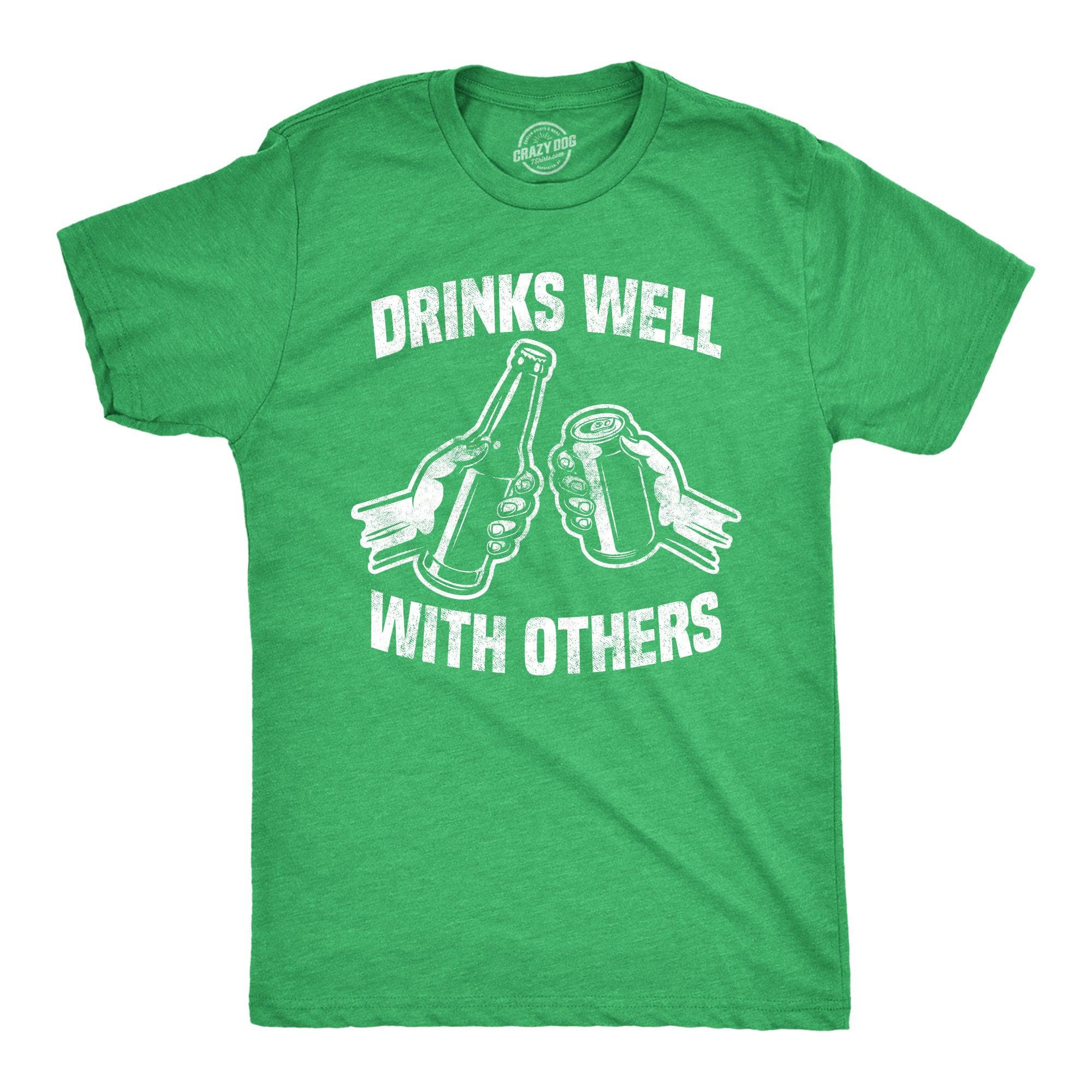 Drinks Well With Others Beer Men's Tshirt  -  Crazy Dog T-Shirts