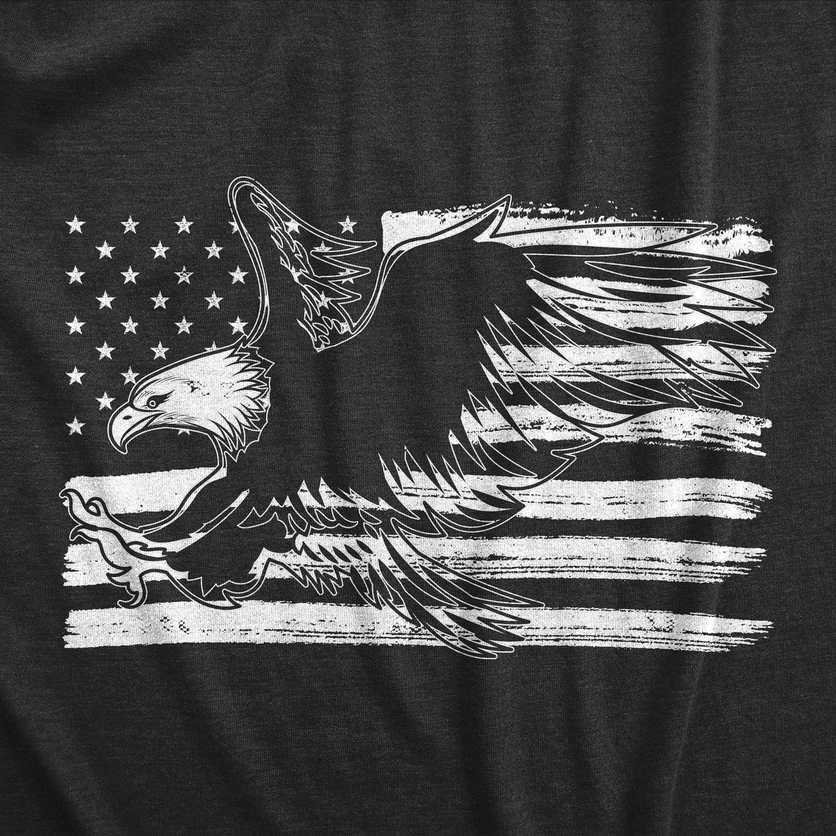 Eagle Over Grunge Flag Men&#39;s Tshirt - Crazy Dog T-Shirts