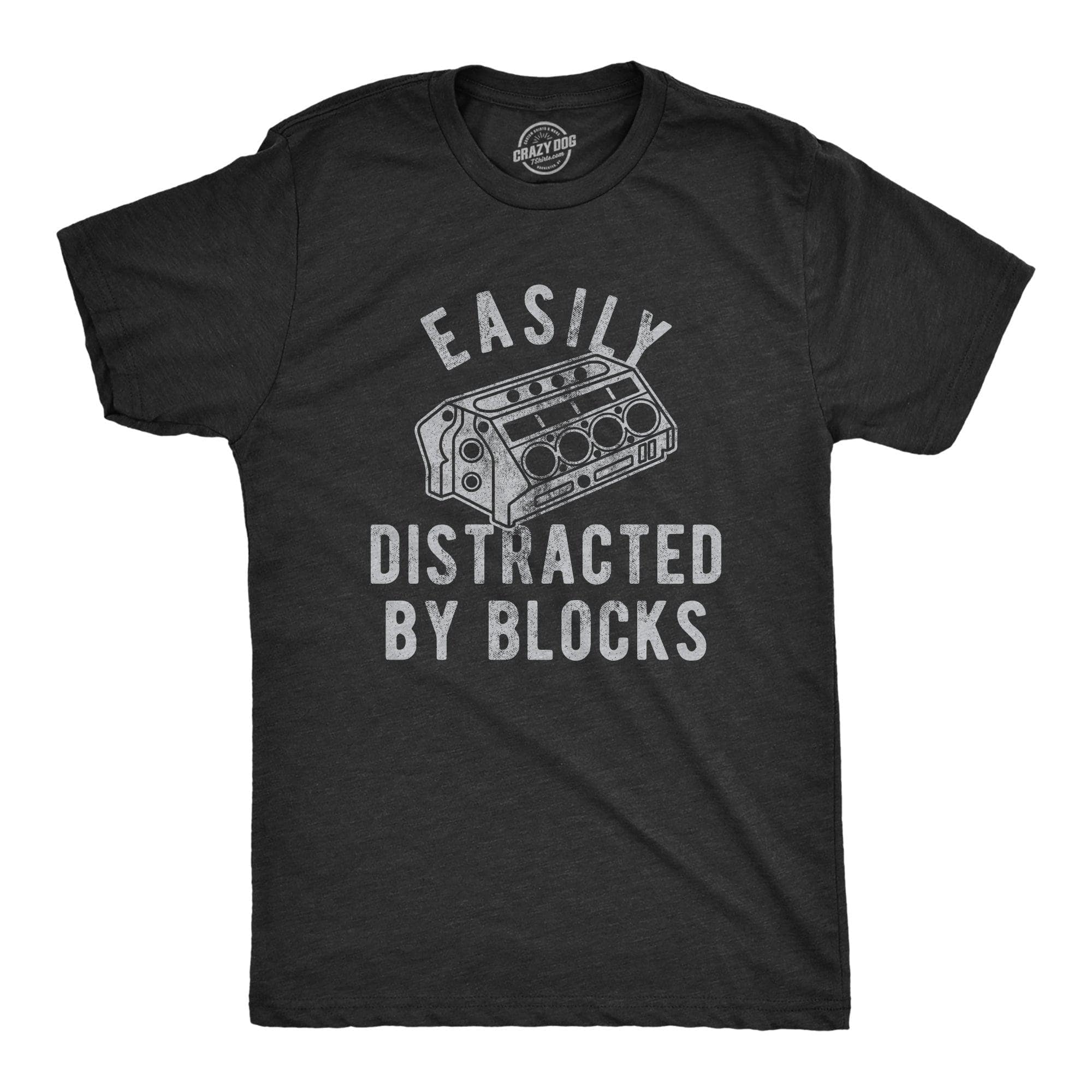 Easily Distracted By Blocks Men's Tshirt  -  Crazy Dog T-Shirts