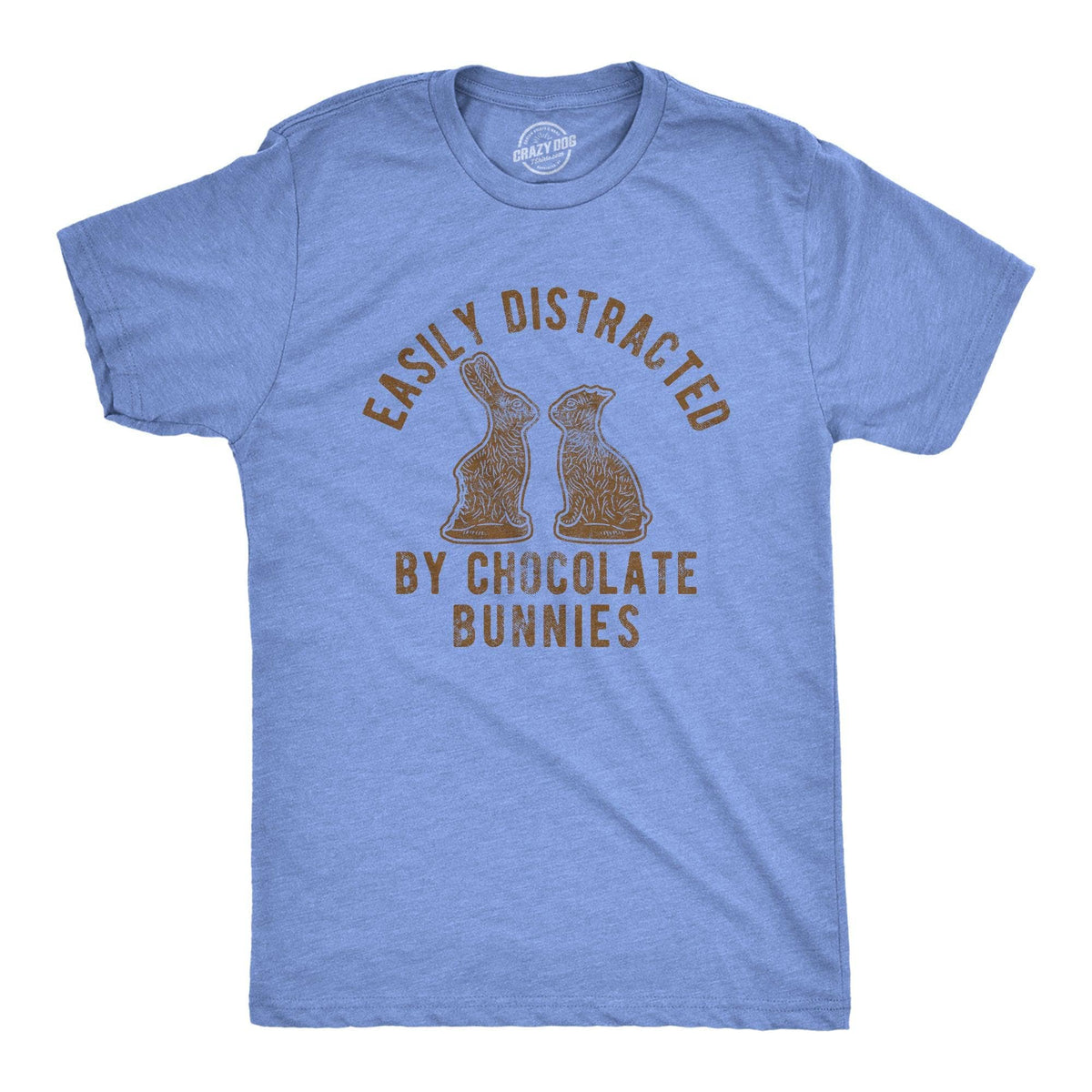 Easily Distracted By Chocolate Bunnies Men&#39;s Tshirt  -  Crazy Dog T-Shirts