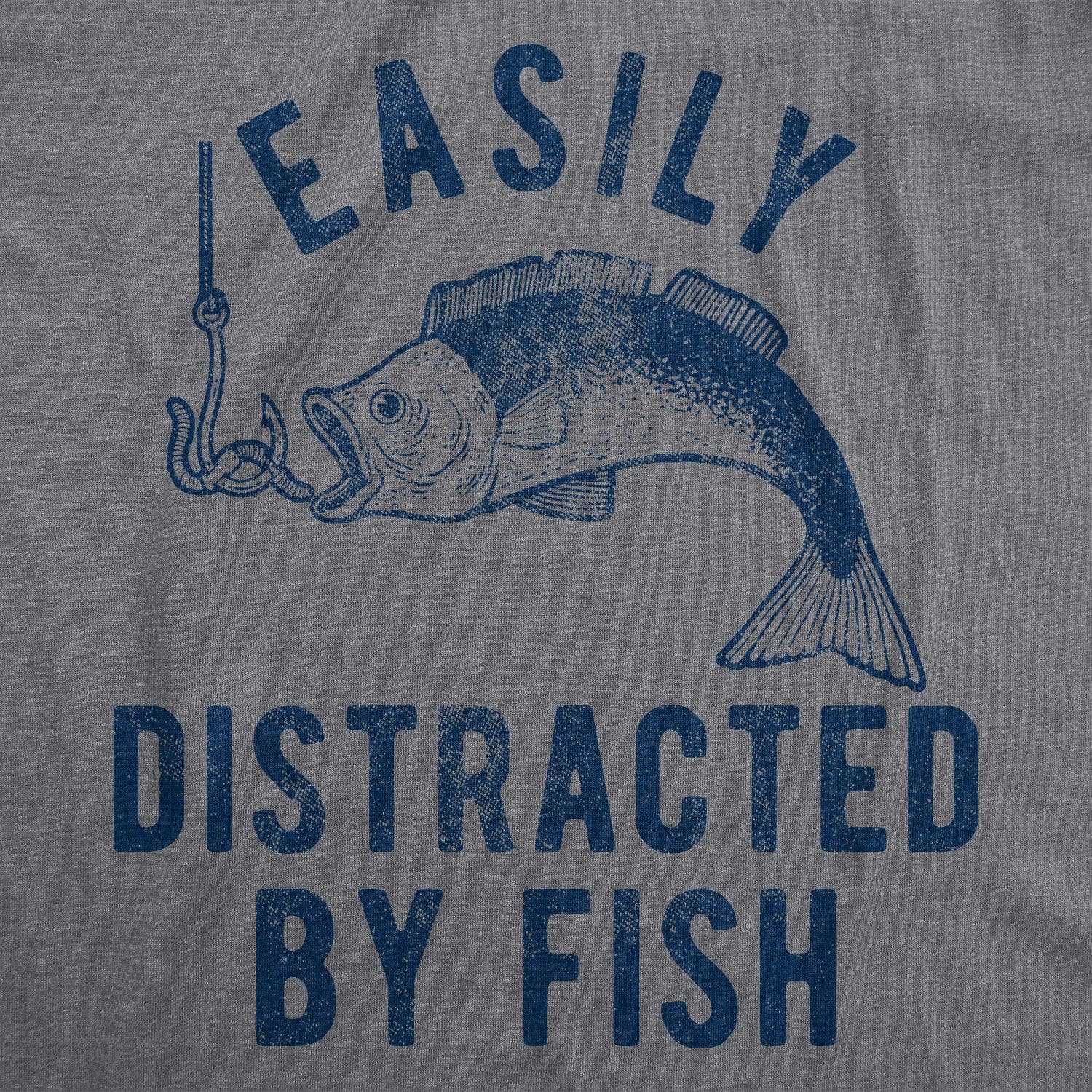 Easily Distracted By Fish Men's Tshirt  -  Crazy Dog T-Shirts