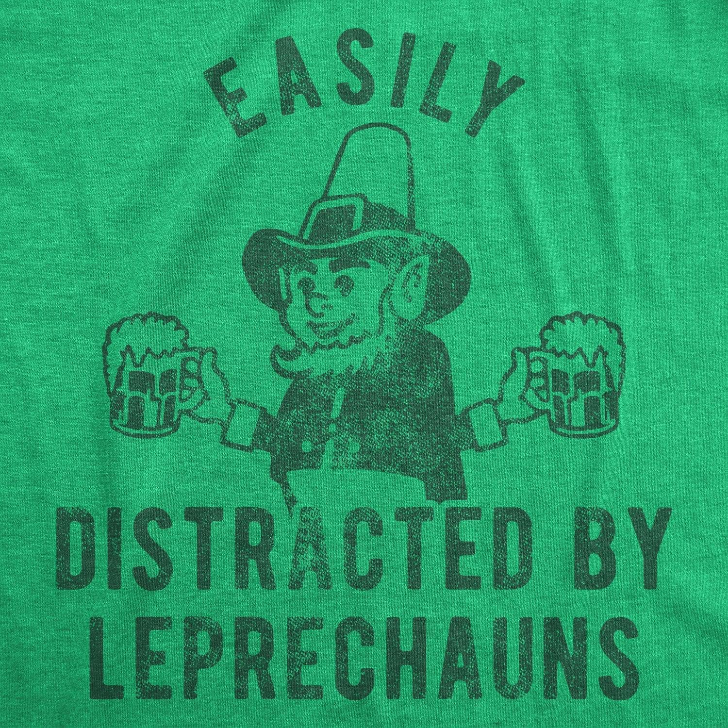 Easily Distracted By Leprechauns Men's Tshirt  -  Crazy Dog T-Shirts