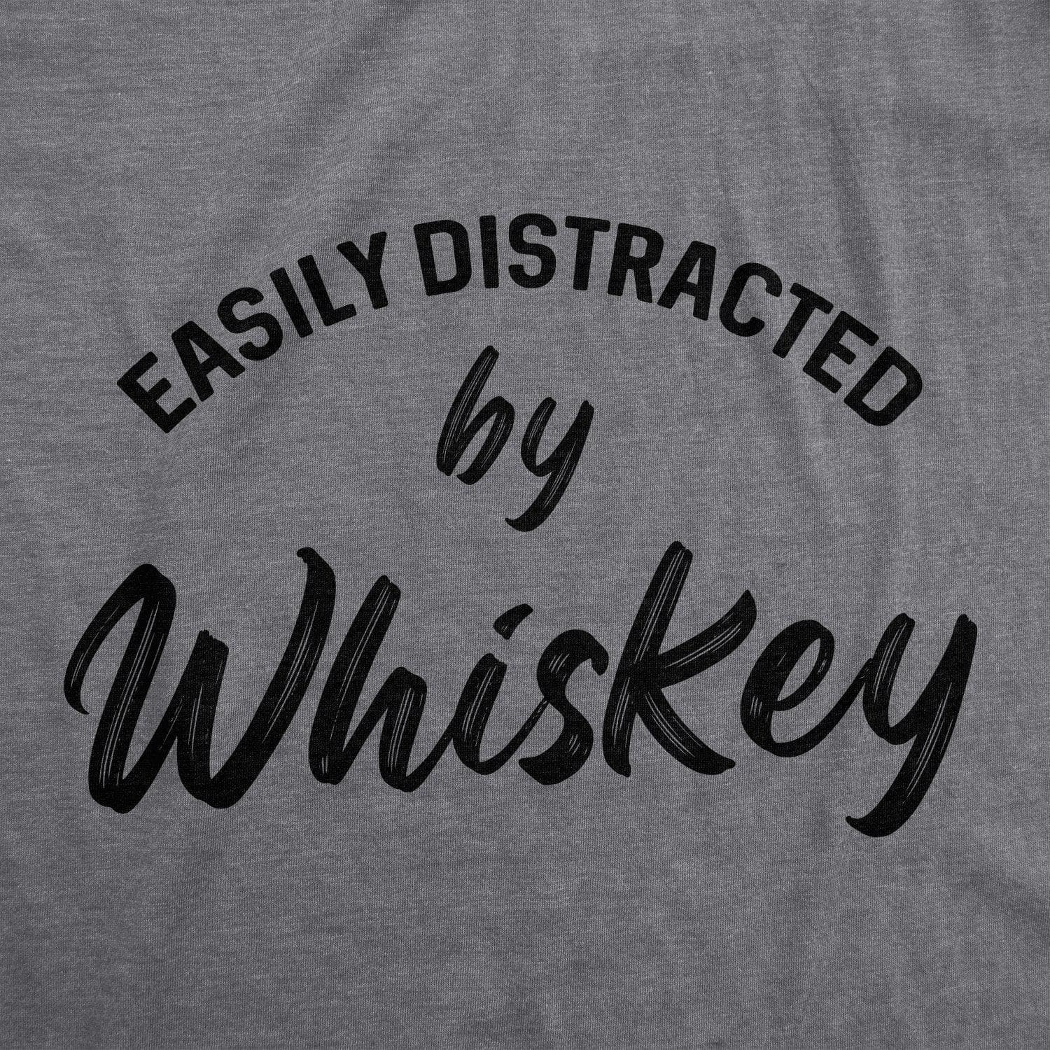 Easily Distracted By Whiskey Men's Tshirt  -  Crazy Dog T-Shirts