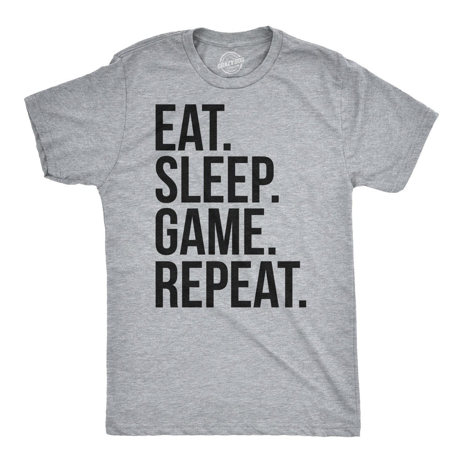 Eat Sleep Game Repeat Men's Tshirt  -  Crazy Dog T-Shirts