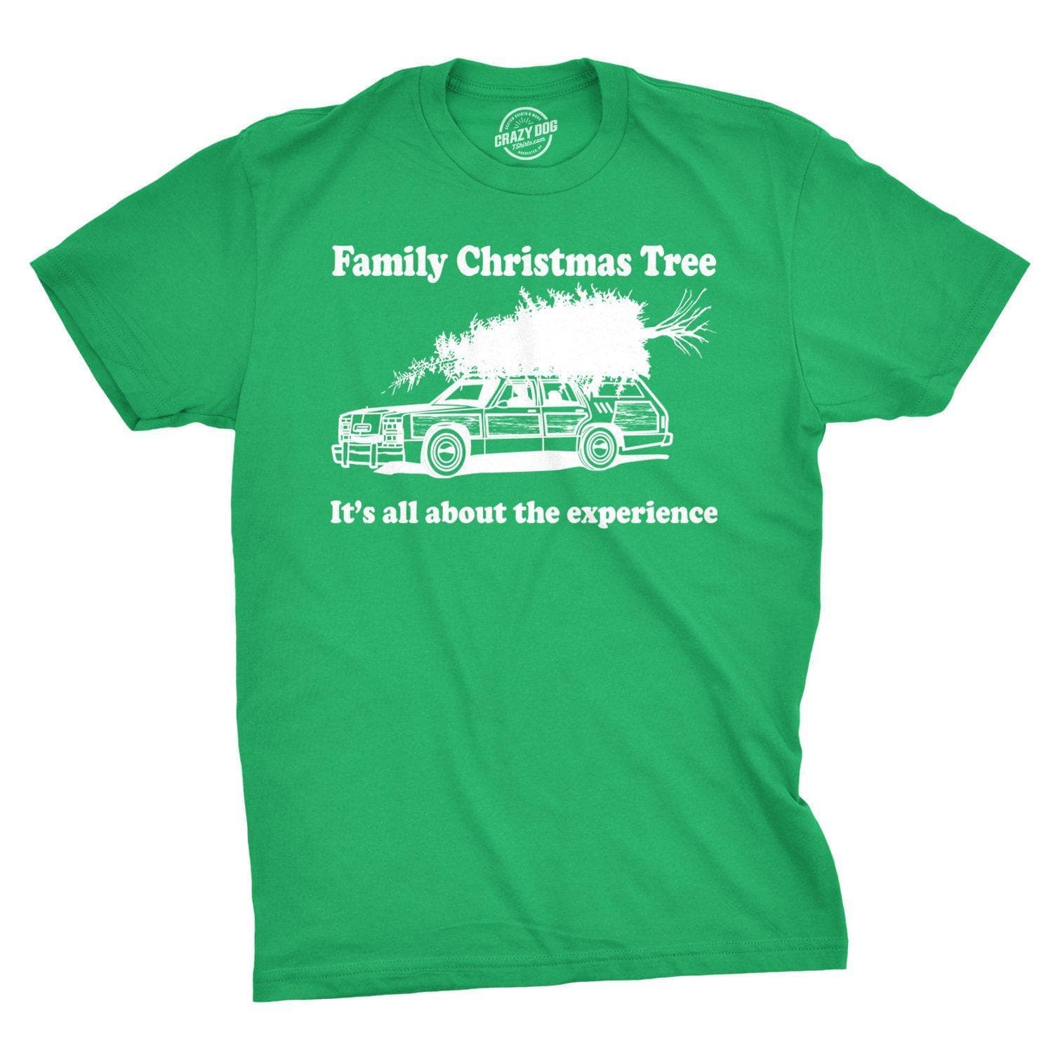 Family Christmas Tree Men's Tshirt - Crazy Dog T-Shirts