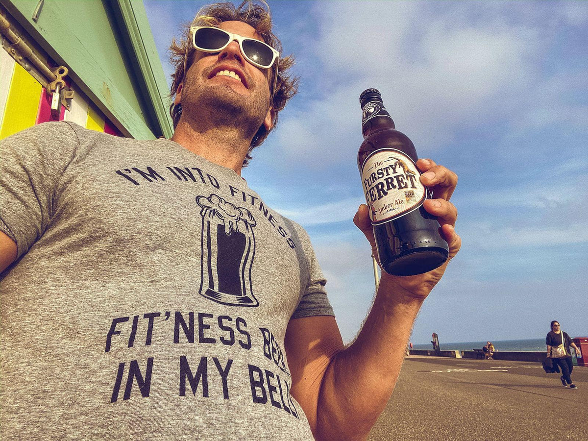 Fitness Beer In My Belly Men&#39;s Tshirt  -  Crazy Dog T-Shirts