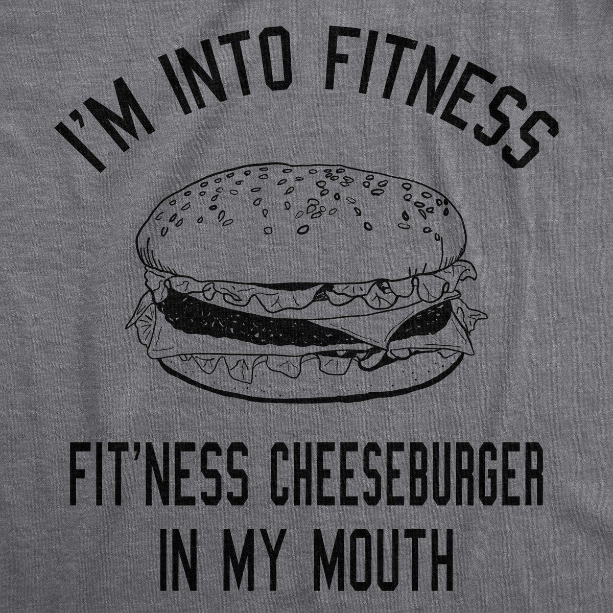 Fitness Cheeseburger In My Mouth Men&#39;s Tshirt  -  Crazy Dog T-Shirts