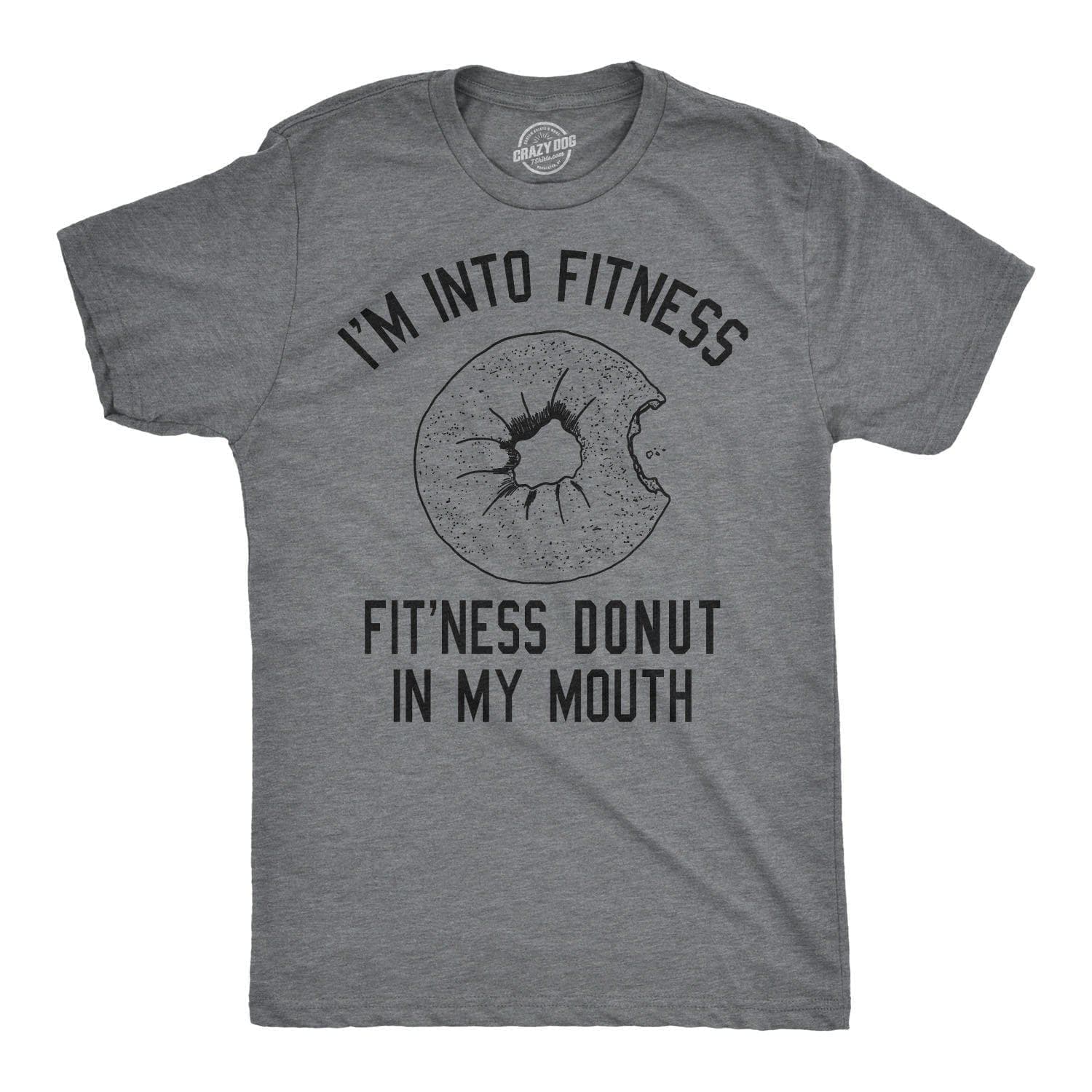 Fitness Donut In My Mouth Men's Tshirt  -  Crazy Dog T-Shirts