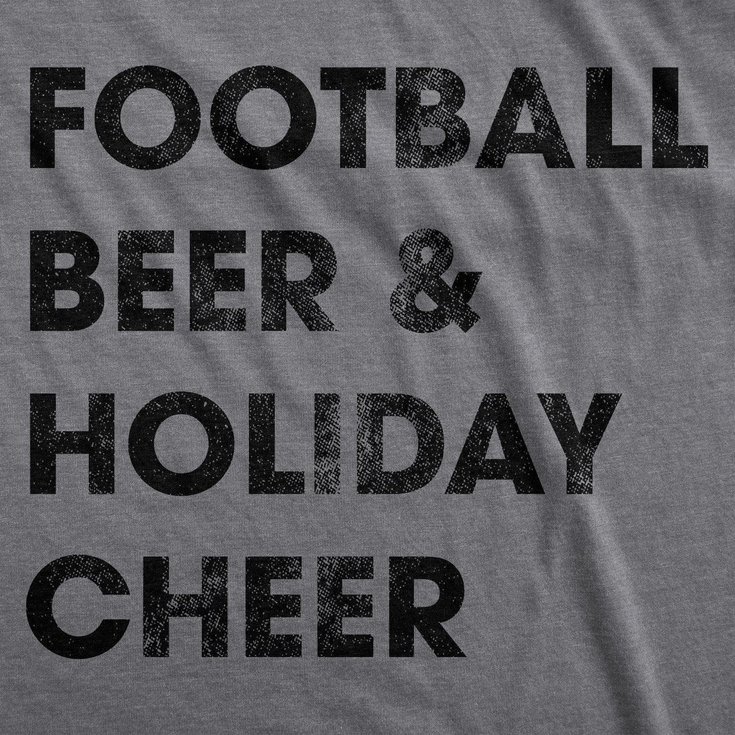 Football Beer And Holiday Cheer Men's Tshirt - Crazy Dog T-Shirts