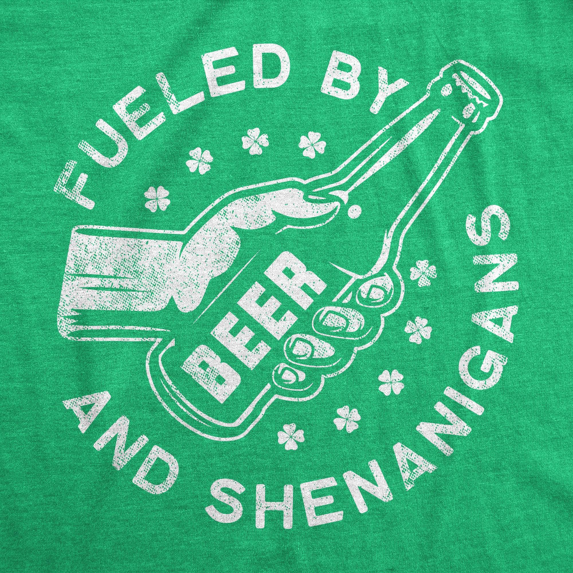 Fueled By Beer And Shenanigans Men's Tshirt  -  Crazy Dog T-Shirts