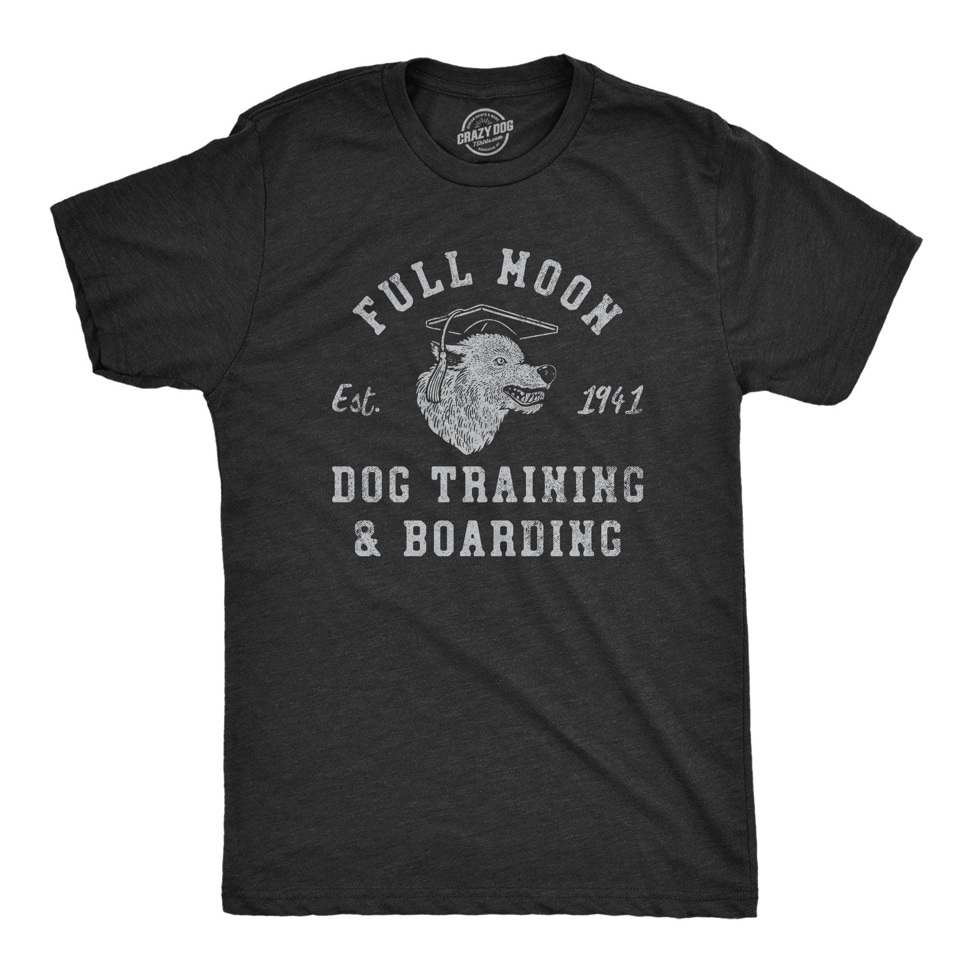 Full Moon Dog Training And Boarding Men's Tshirt  -  Crazy Dog T-Shirts