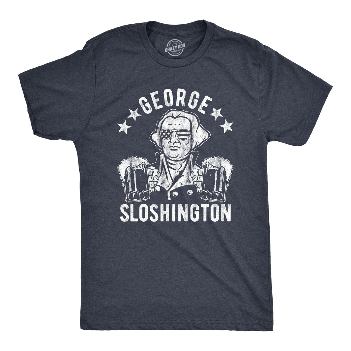 George Sloshington Men&#39;s Tshirt - Crazy Dog T-Shirts