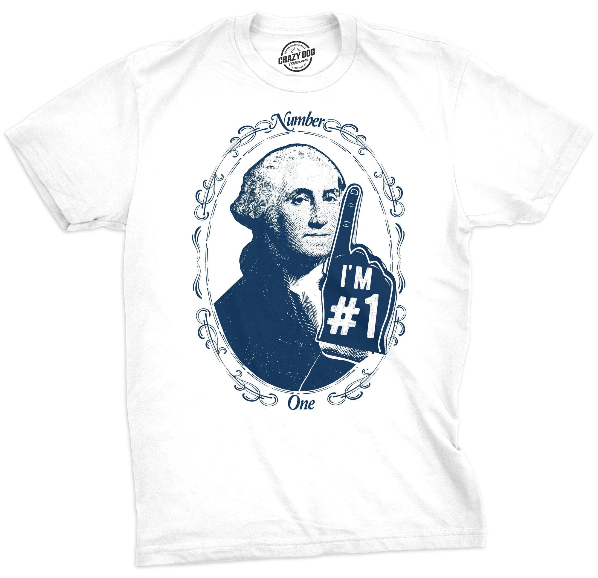 George Washington #1 Men's Tshirt  -  Crazy Dog T-Shirts