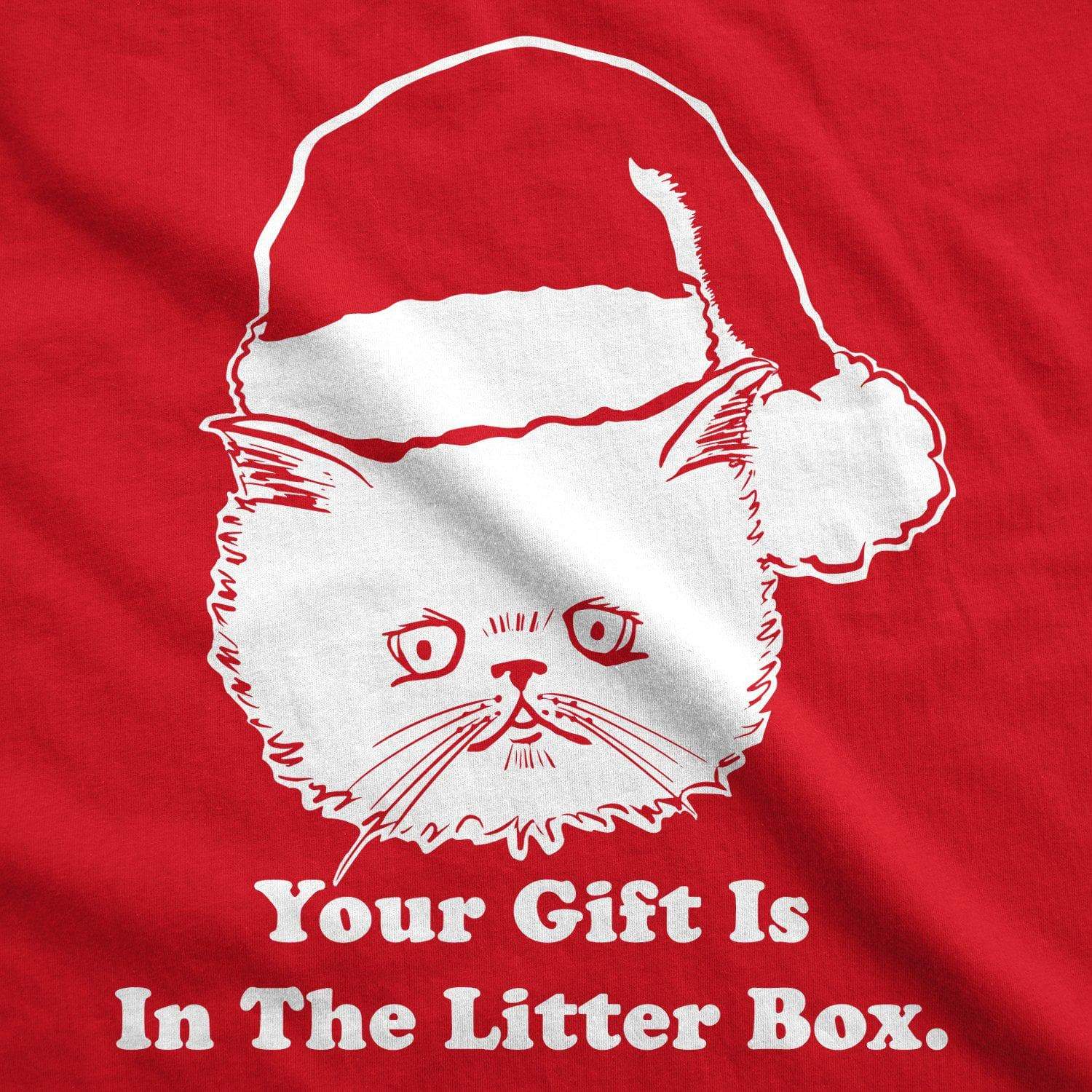 Gift Is In The Litter Box Men's Tshirt - Crazy Dog T-Shirts