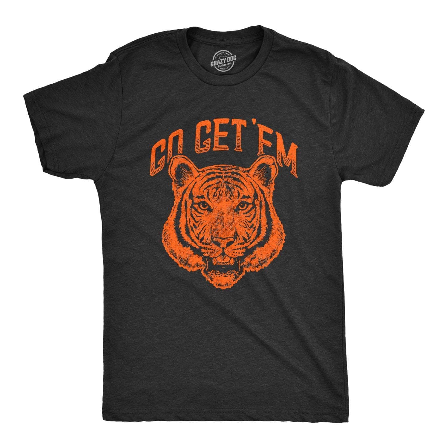 Go Get 'Em Tiger Men's Tshirt  -  Crazy Dog T-Shirts