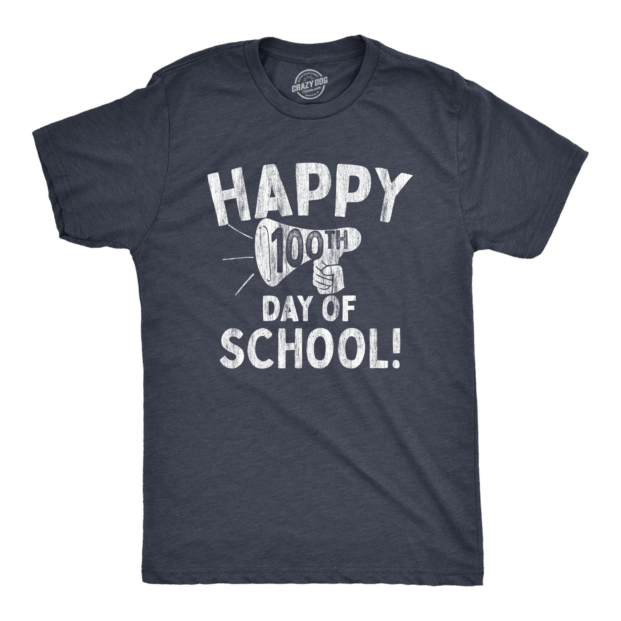 Happy 100th Day of School Men's Tshirt  -  Crazy Dog T-Shirts