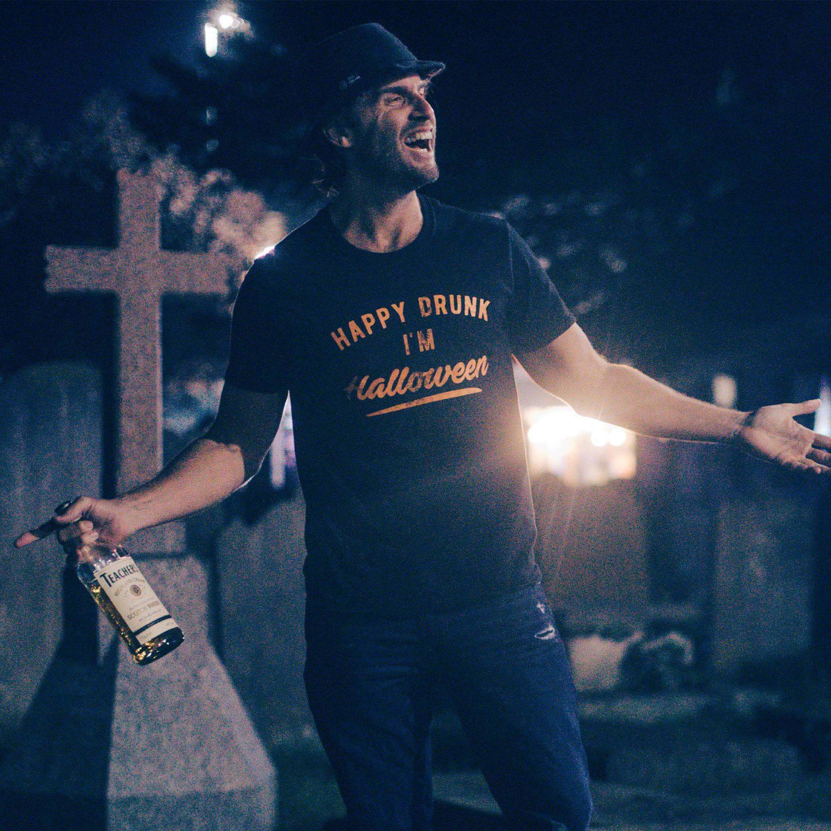 Happy Drunk I&#39;m Halloween Men&#39;s Tshirt - Crazy Dog T-Shirts