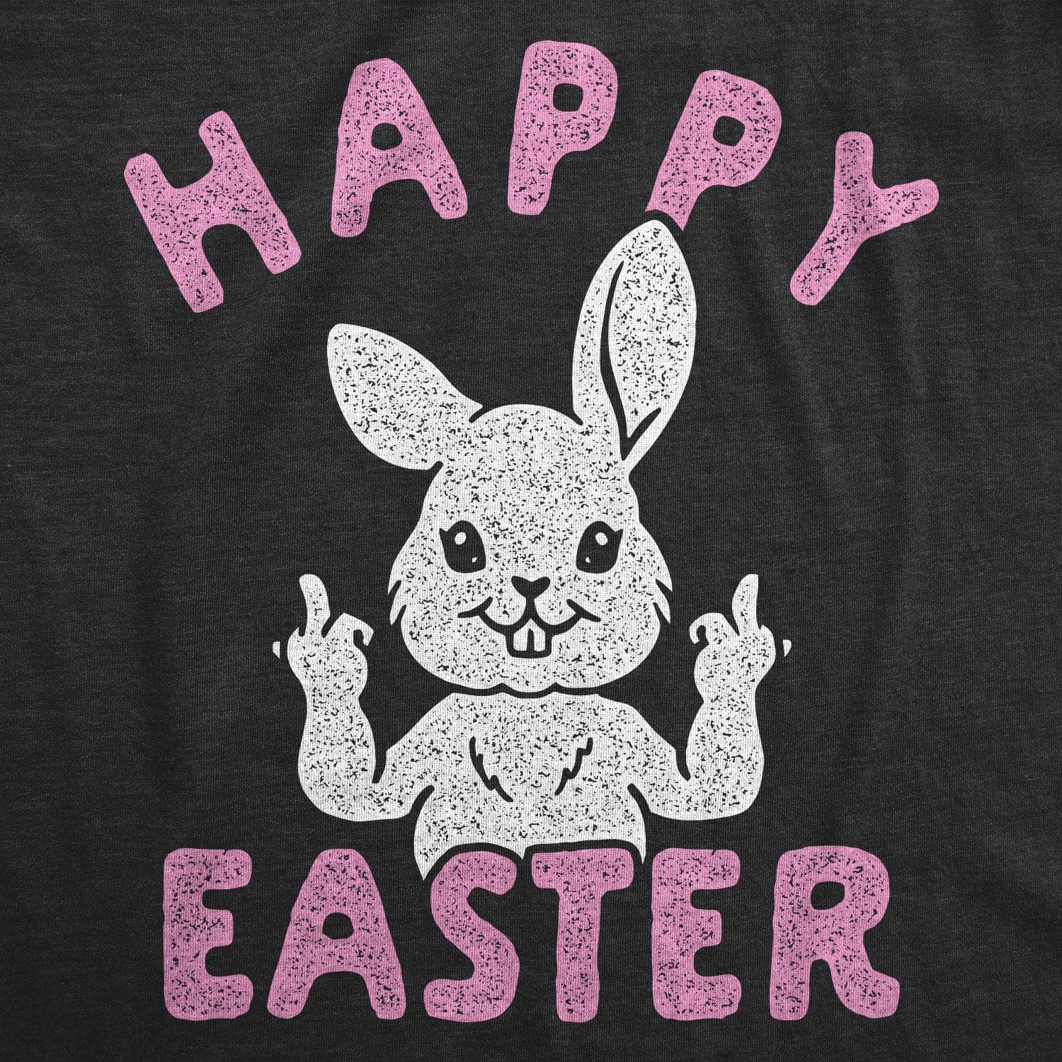 Happy Easter Middle Finger Men's Tshirt  -  Crazy Dog T-Shirts