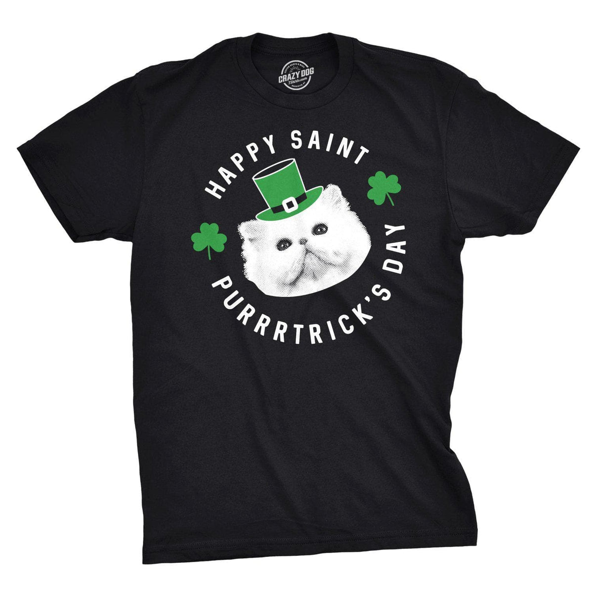 Happy St. Purrtrick&#39;s Day Men&#39;s Tshirt  -  Crazy Dog T-Shirts