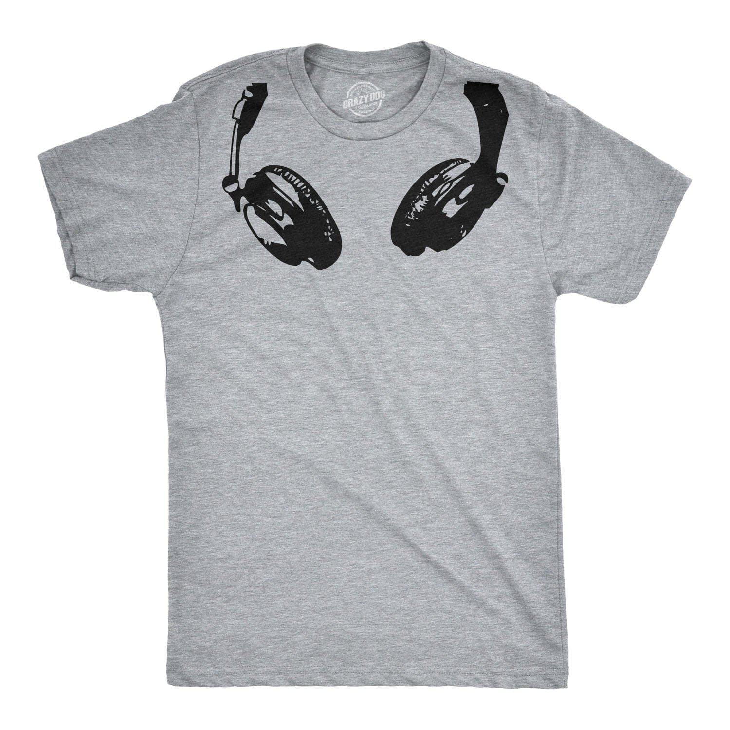Headphones Men's Tshirt  -  Crazy Dog T-Shirts