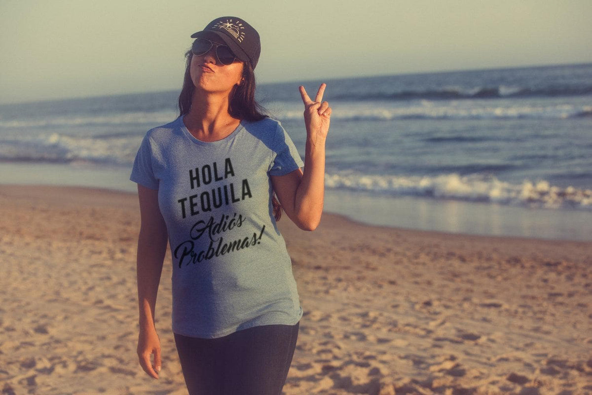 Hola Tequila Adios Problemas Men&#39;s Tshirt  -  Crazy Dog T-Shirts