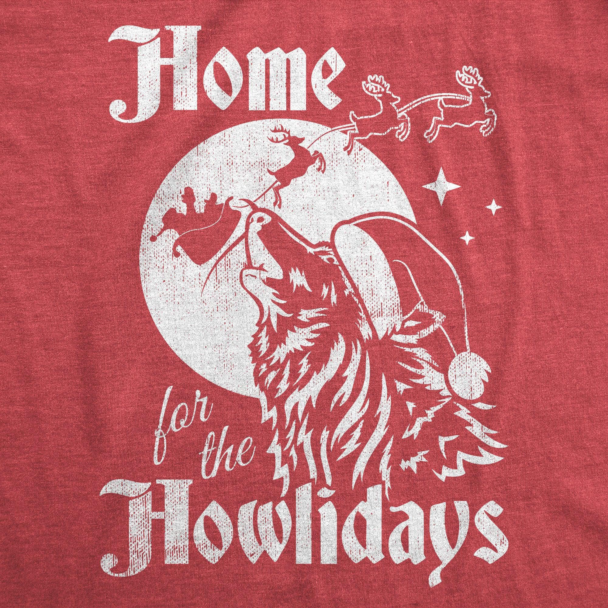 Home For The Howlidays Men's Tshirt  -  Crazy Dog T-Shirts