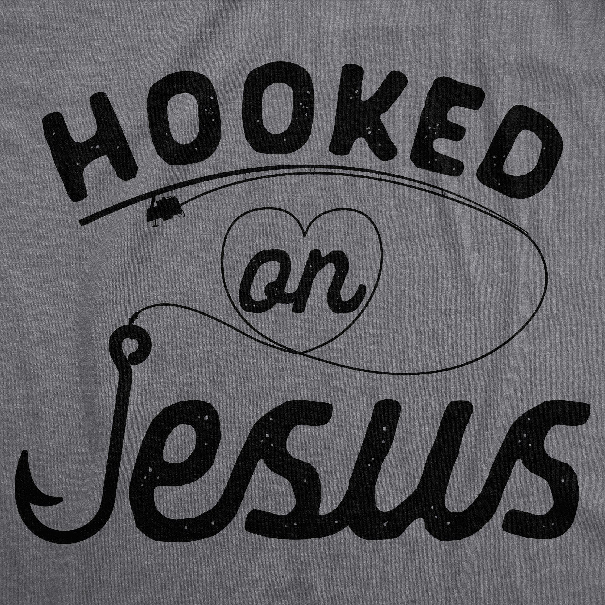 Hooked On Jesus Men's Tshirt  -  Crazy Dog T-Shirts