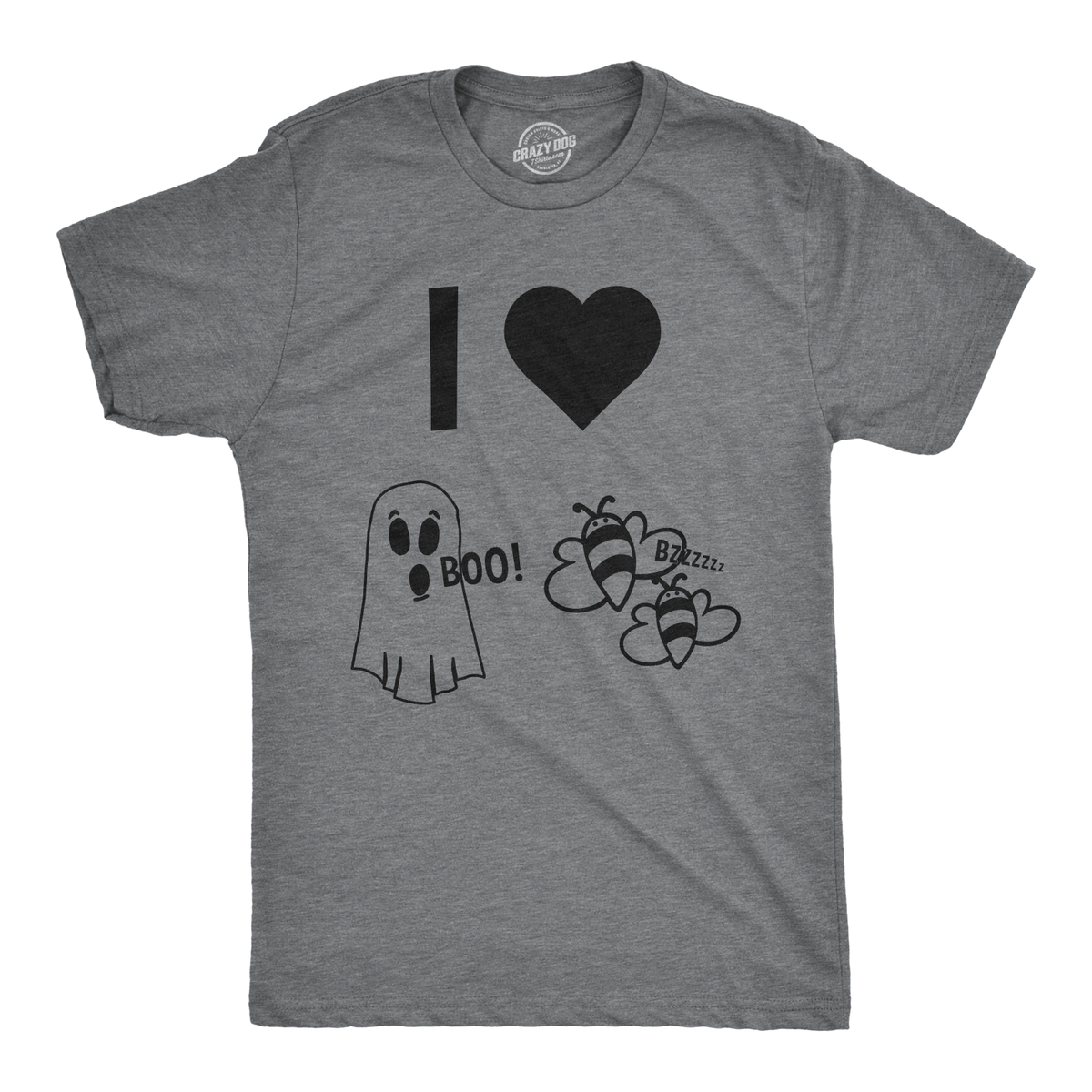I Heart Boo Bees Men&#39;s Tshirt  -  Crazy Dog T-Shirts