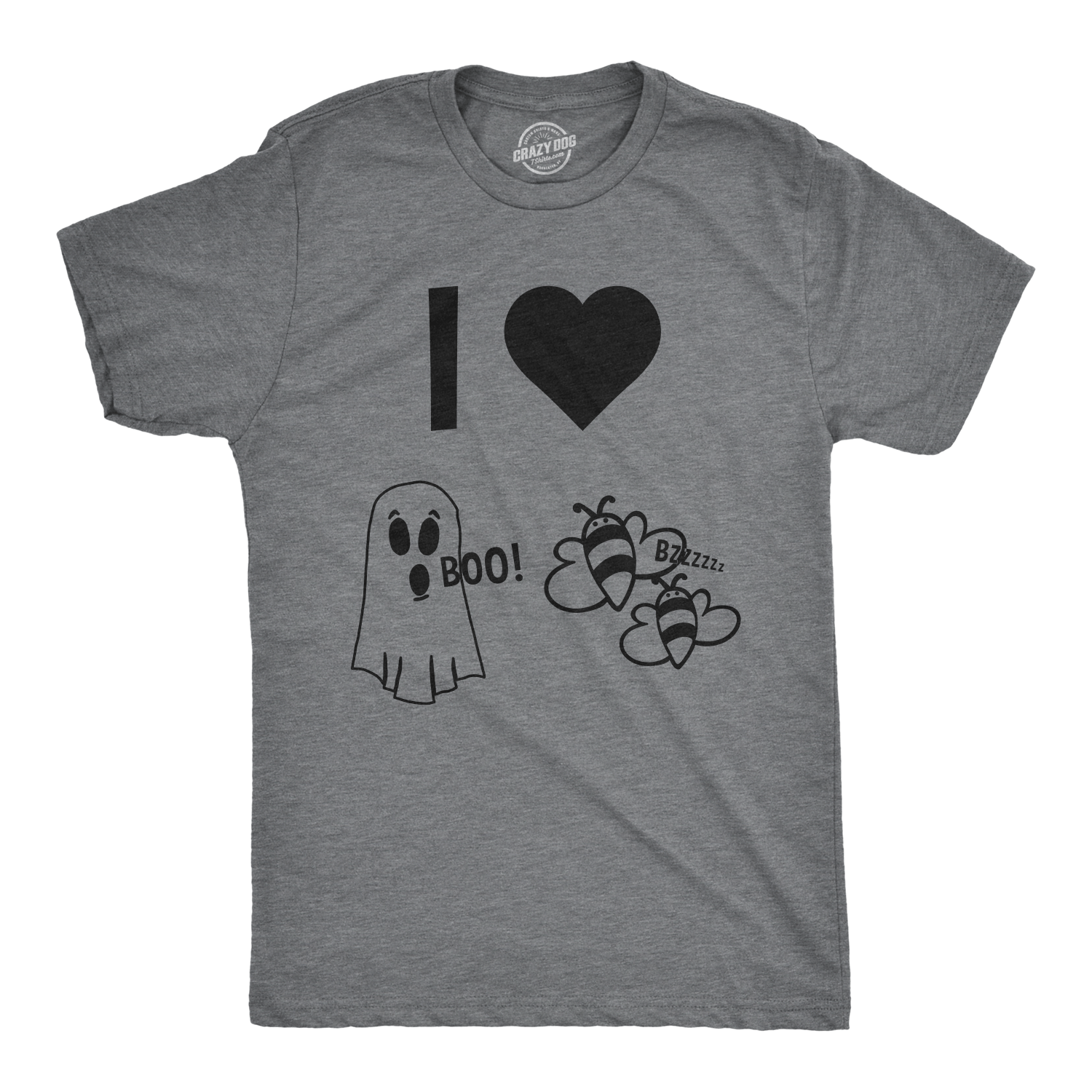 I Heart Boo Bees Men's Tshirt  -  Crazy Dog T-Shirts