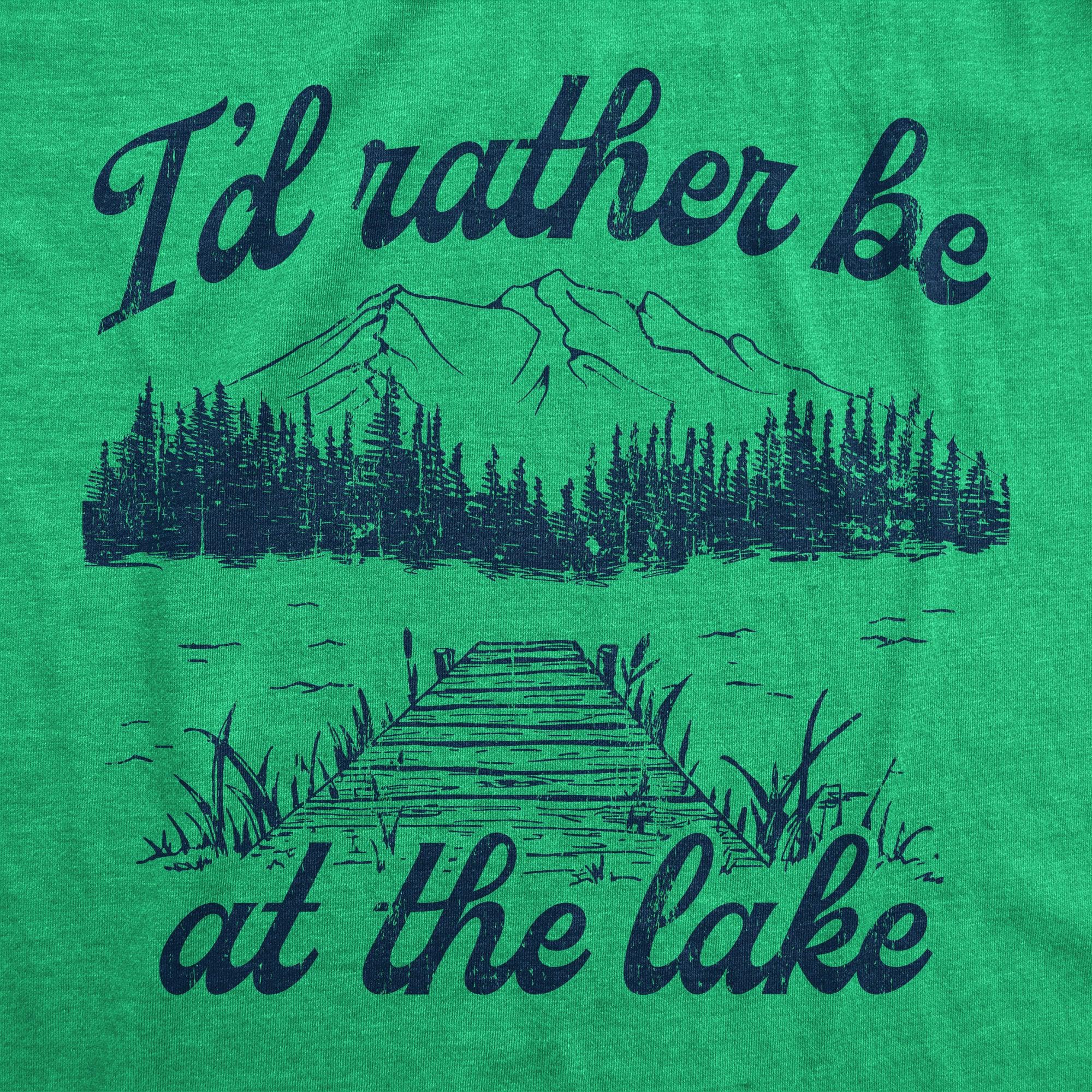 Id Rather Be At The Lake Men's Tshirt  -  Crazy Dog T-Shirts