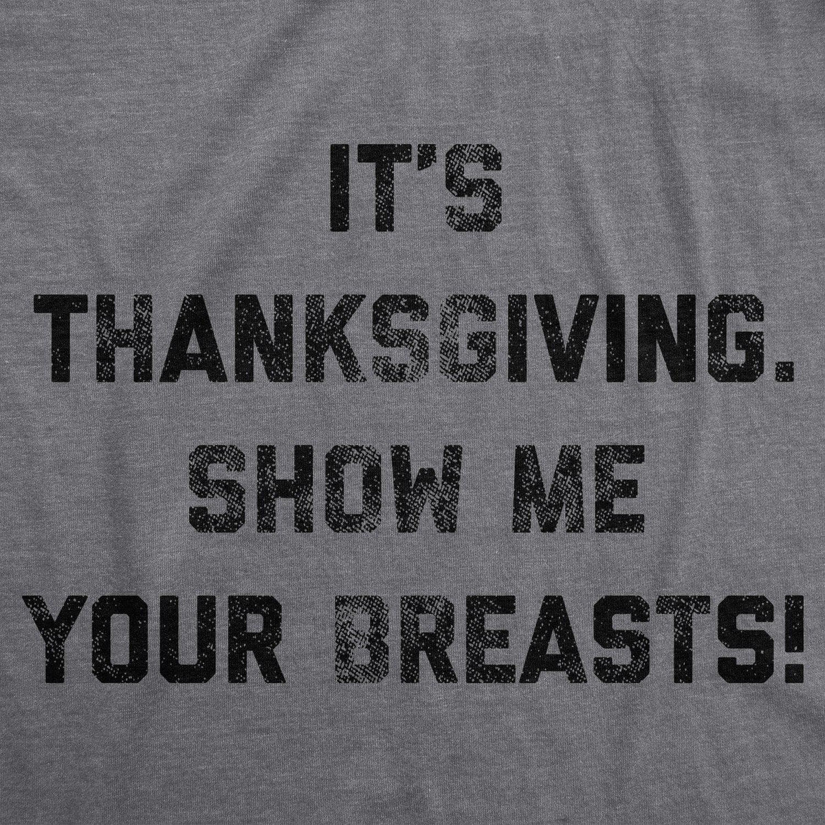 It&#39;s Thanksgiving Show Me Your Breasts Men&#39;s Tshirt - Crazy Dog T-Shirts
