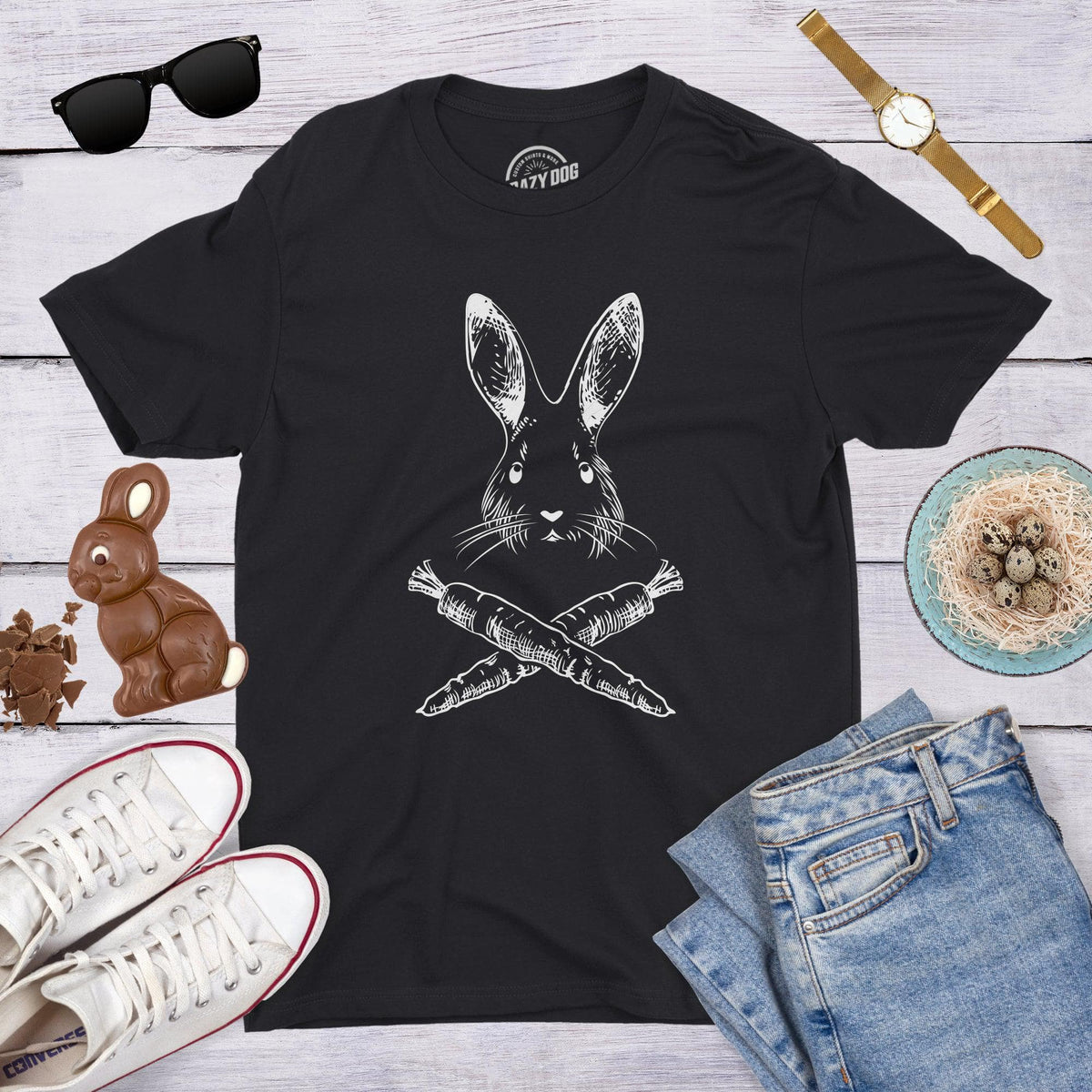 Jolly Roger Easter Men&#39;s Tshirt  -  Crazy Dog T-Shirts