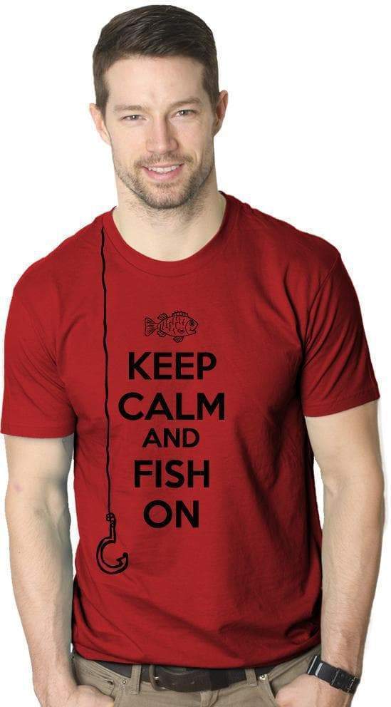 Keep Calm And Fish On Men&#39;s Tshirt - Crazy Dog T-Shirts