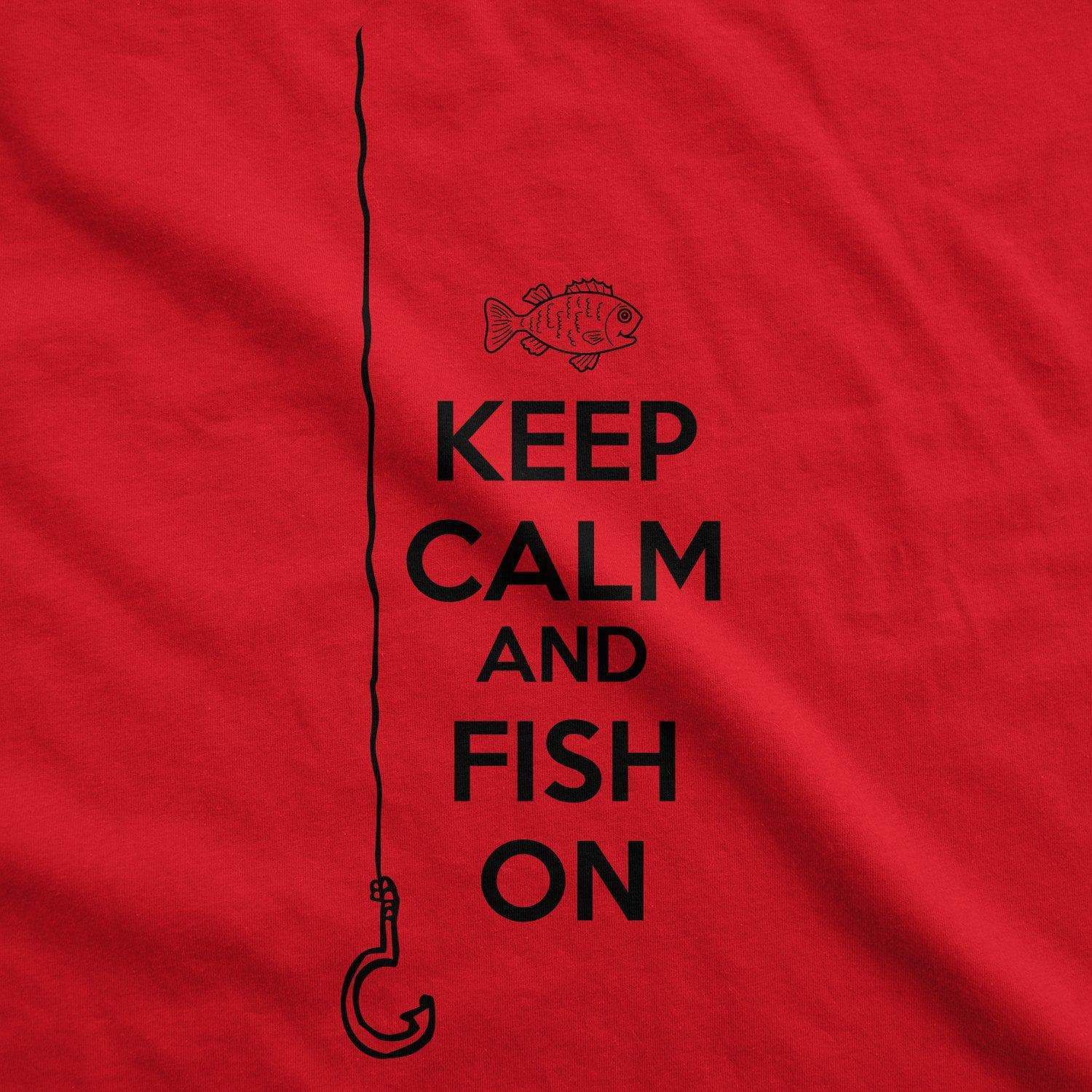 Keep Calm And Fish On Men's Tshirt - Crazy Dog T-Shirts