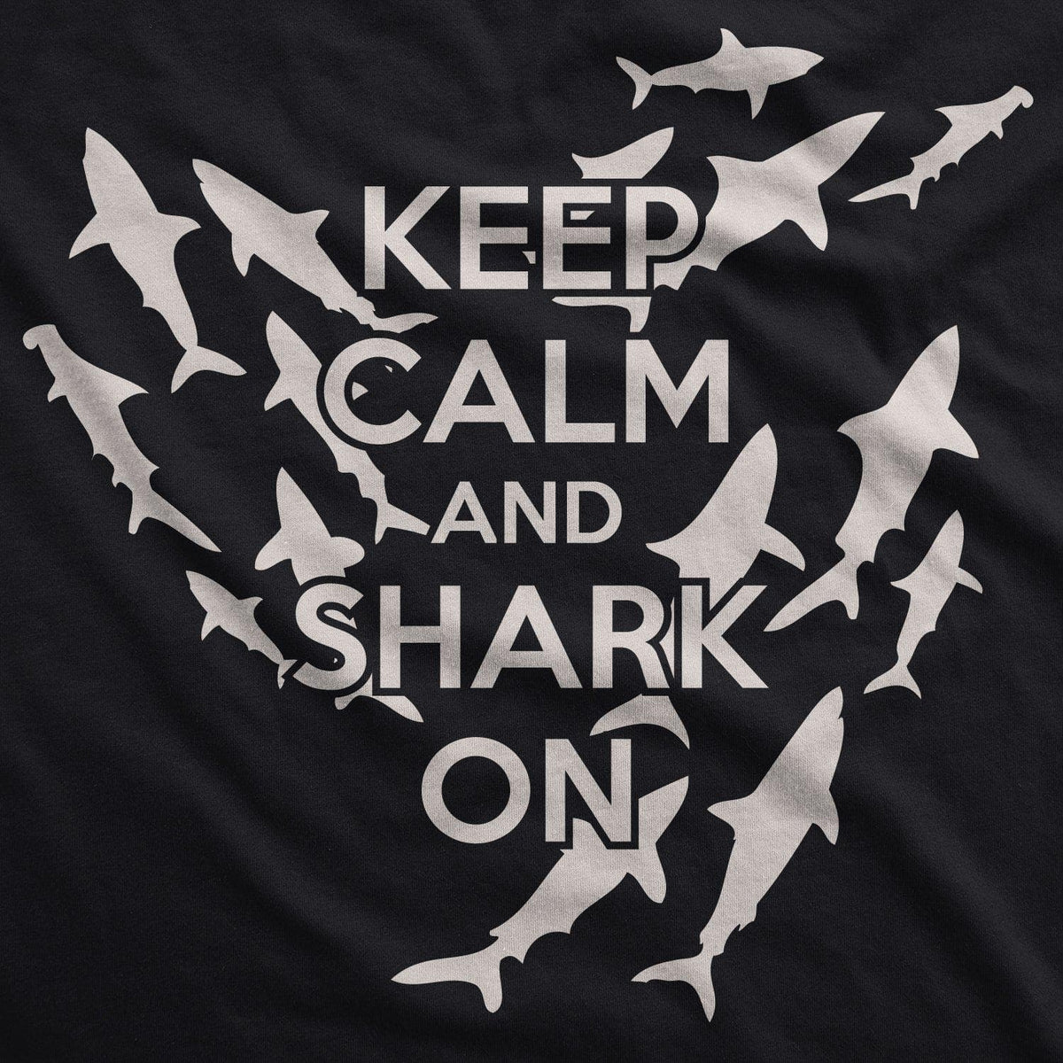 Keep Calm And Shark On Men&#39;s Tshirt - Crazy Dog T-Shirts