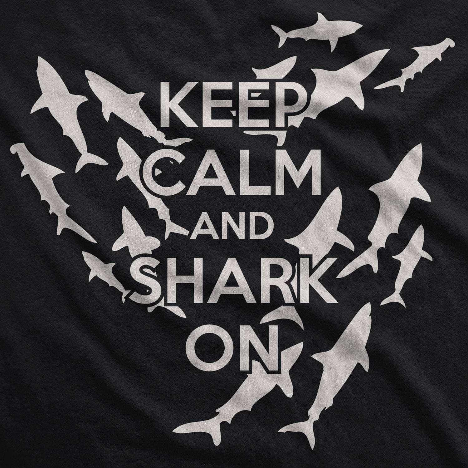 Keep Calm And Shark On Men's Tshirt - Crazy Dog T-Shirts