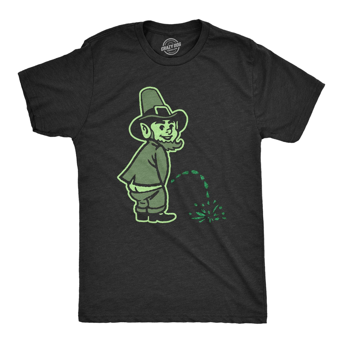 Leprechaun Peeing Glitter Men&#39;s Tshirt  -  Crazy Dog T-Shirts