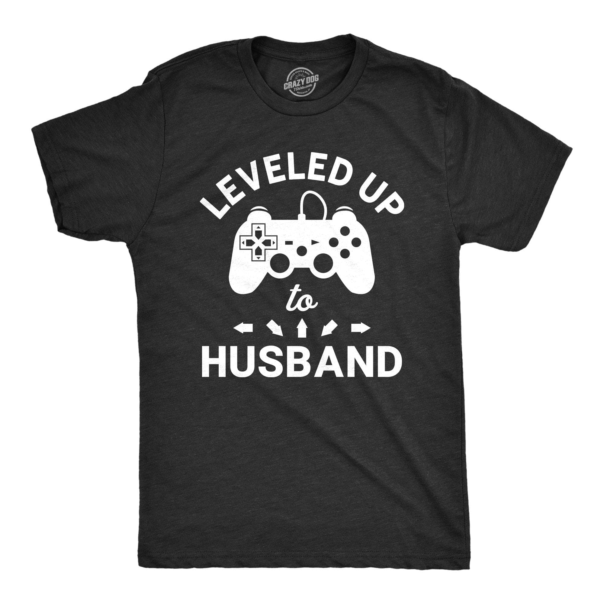 Leveled Up To Husband Men's Tshirt - Crazy Dog T-Shirts
