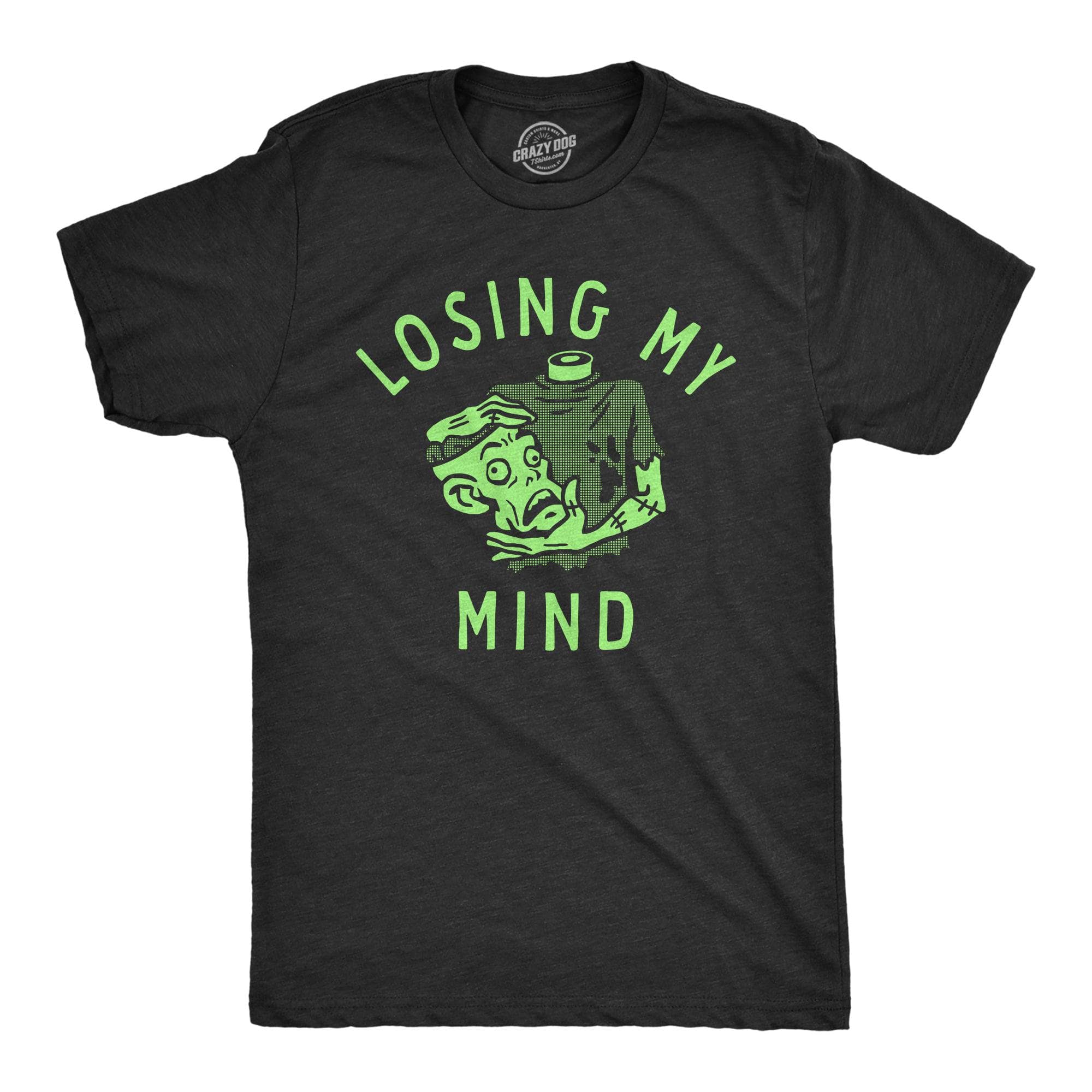 Losing My Mind Zombie Men's Tshirt  -  Crazy Dog T-Shirts