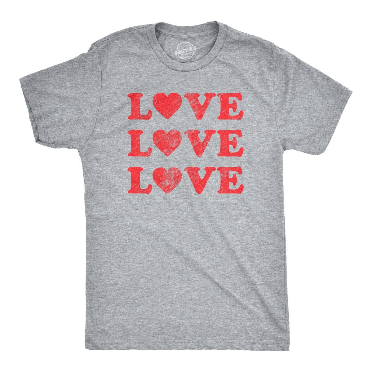 Love 3 Hearts Men&#39;s Tshirt  -  Crazy Dog T-Shirts