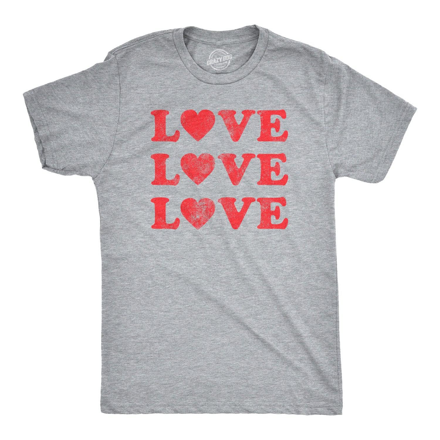 Love 3 Hearts Men's Tshirt  -  Crazy Dog T-Shirts