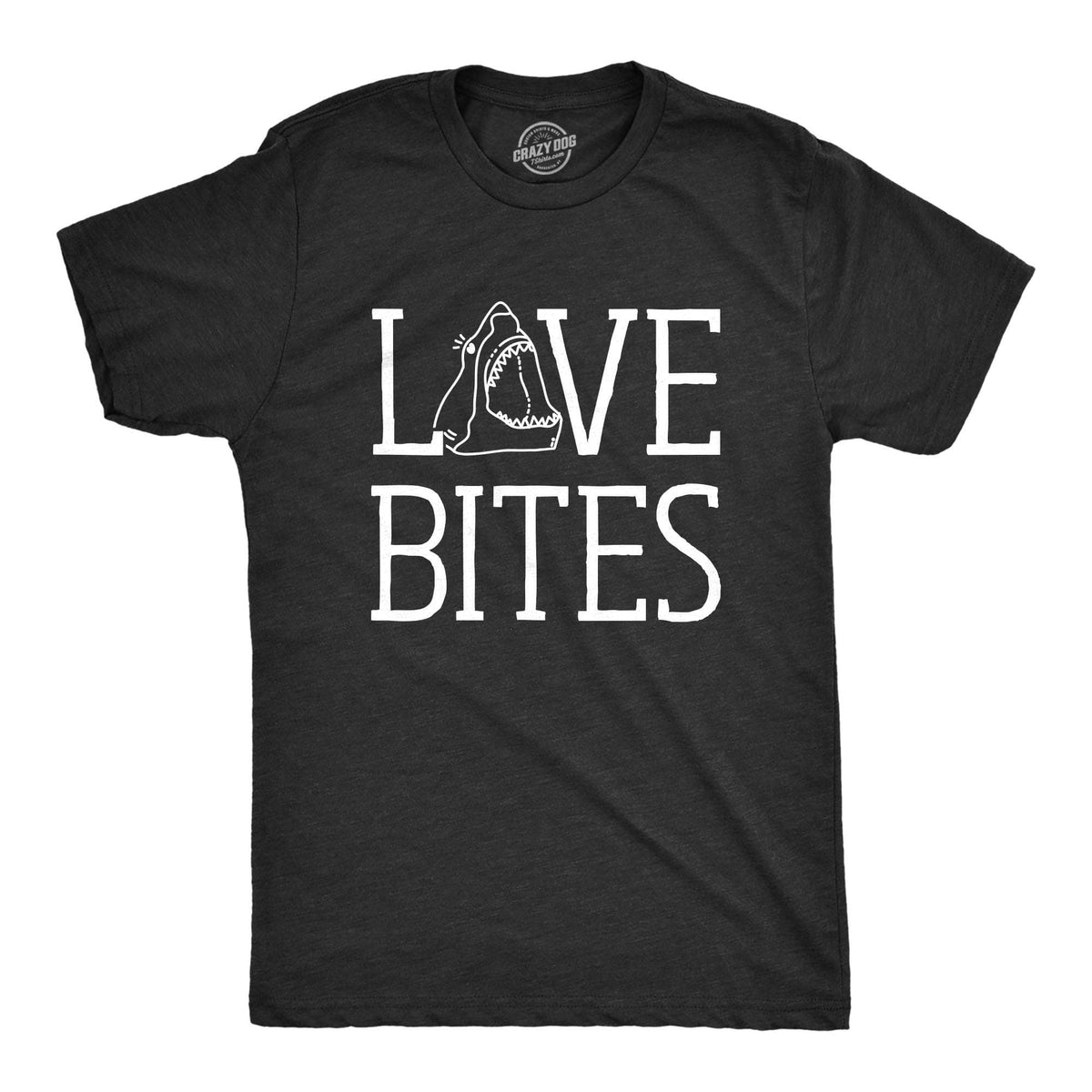 Love Bites Shark Men&#39;s Tshirt  -  Crazy Dog T-Shirts