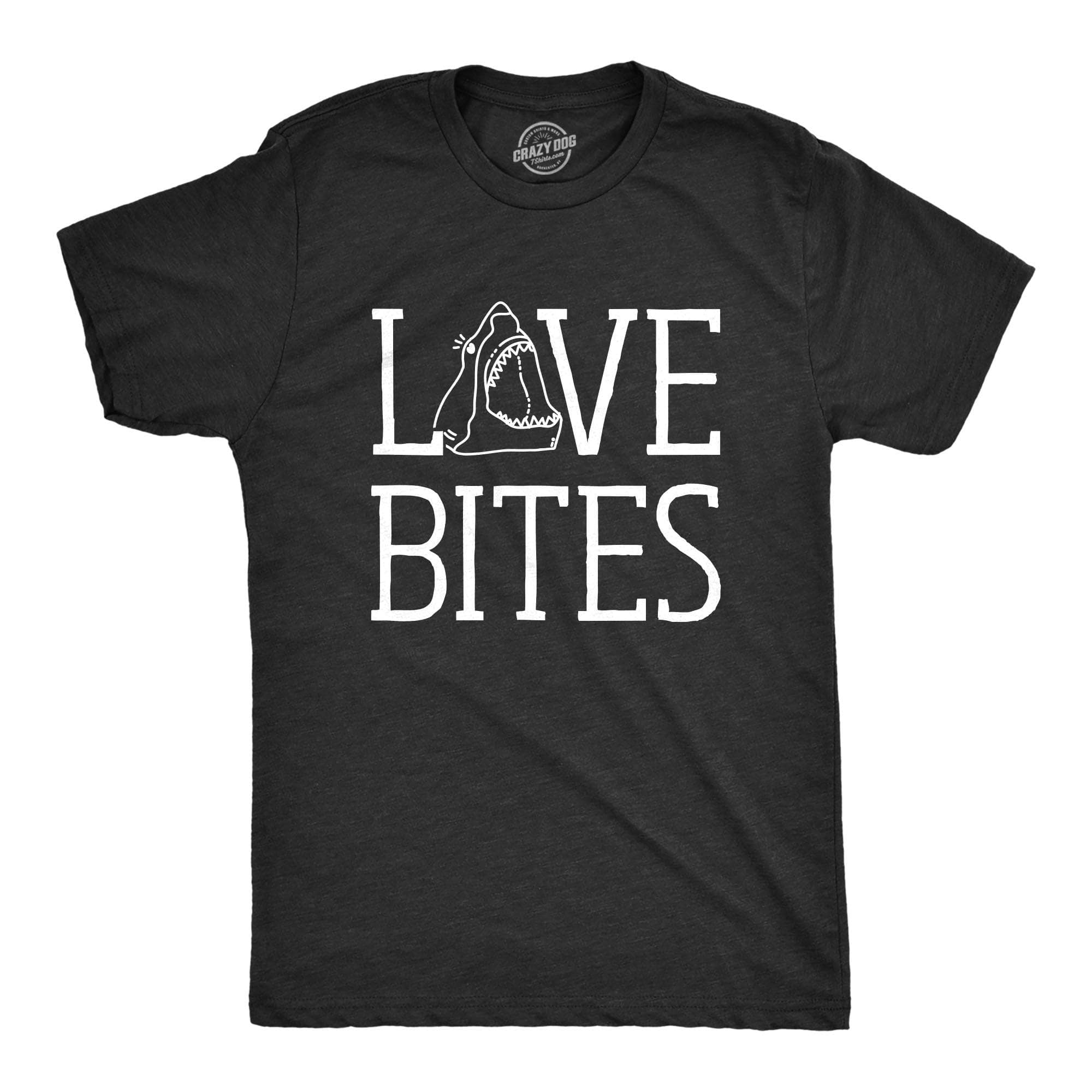 Love Bites Shark Men's Tshirt  -  Crazy Dog T-Shirts