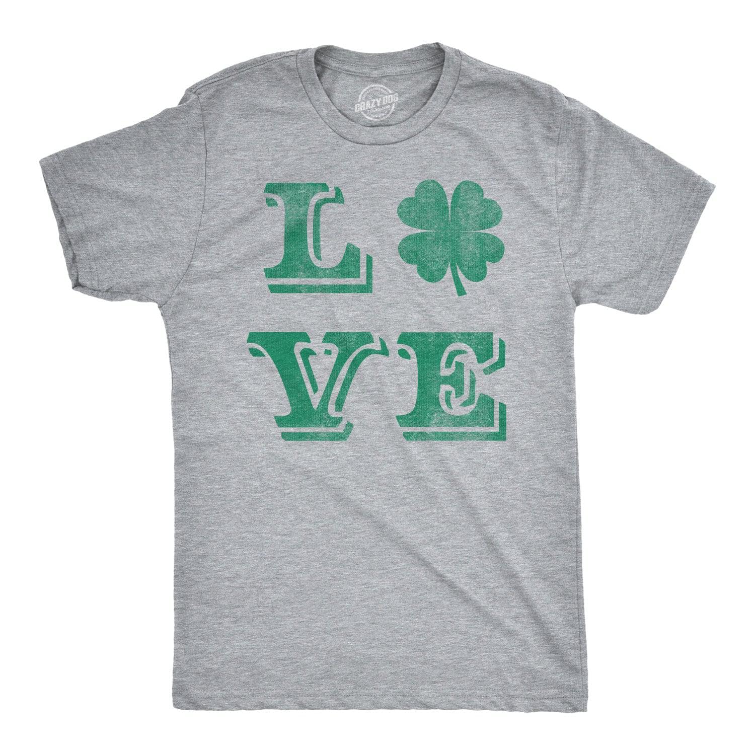 LOVE Lucky Clover Men's Tshirt  -  Crazy Dog T-Shirts