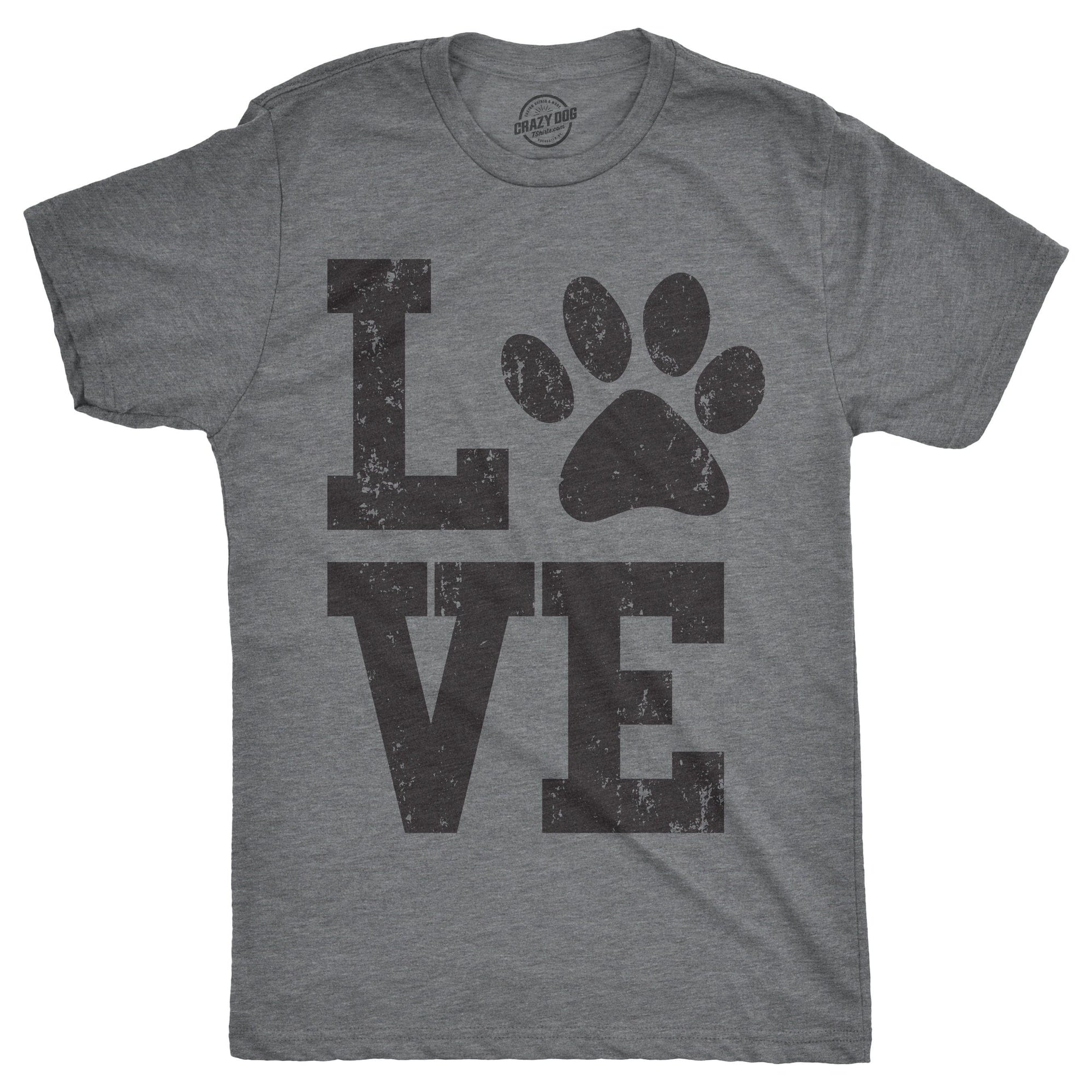 Love Paw Men's Tshirt  -  Crazy Dog T-Shirts