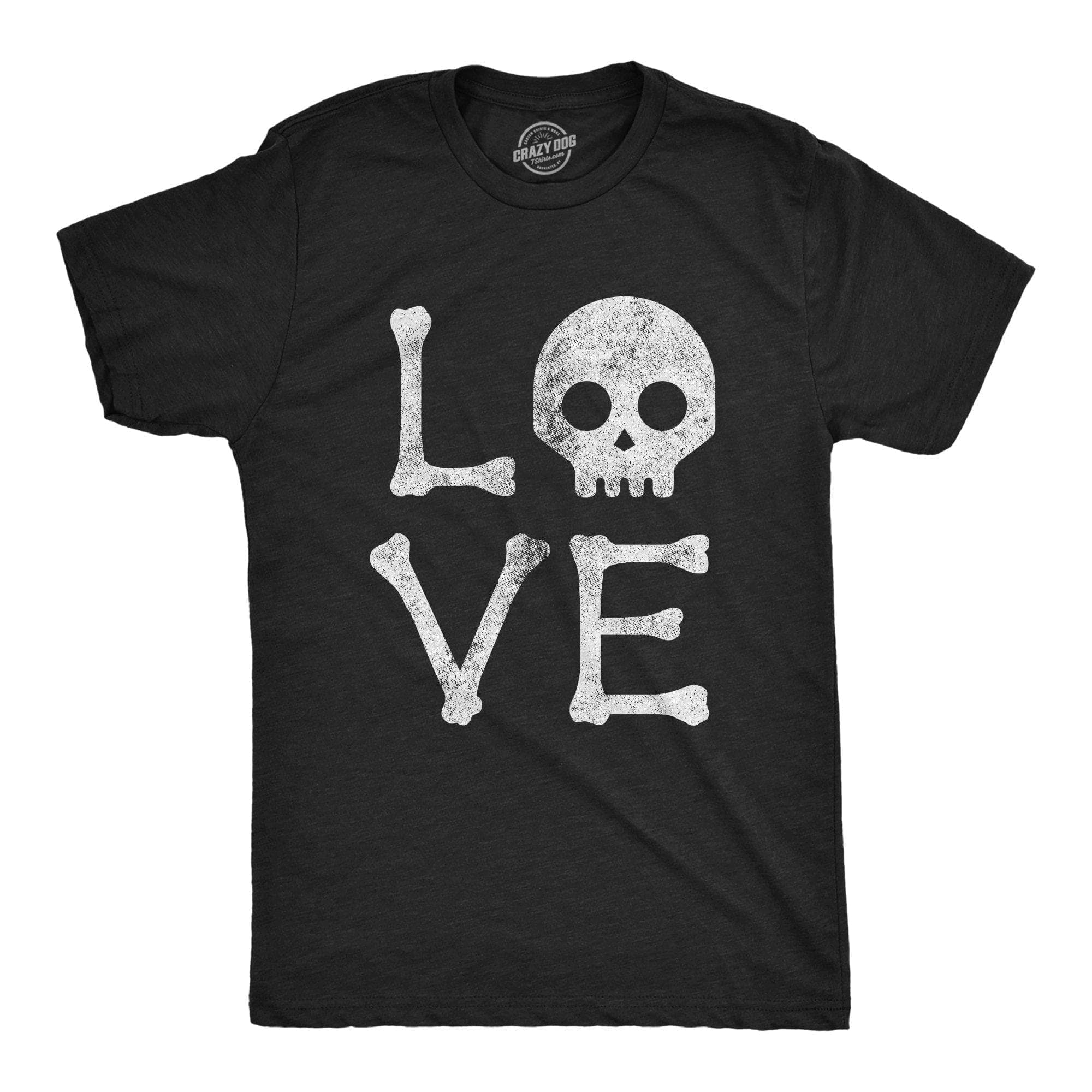 Love Skull Men's Tshirt - Crazy Dog T-Shirts